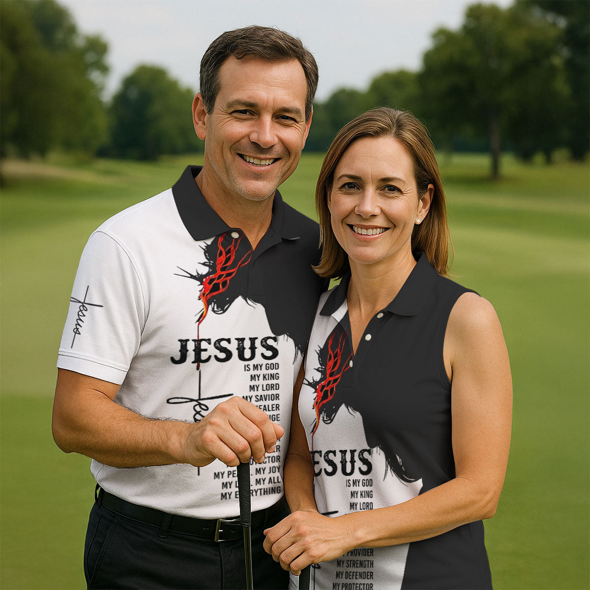 Funny Jesus Is My Everything Horse Polo Shirt, Mens Golf Polo, Printed Golf Shirts
