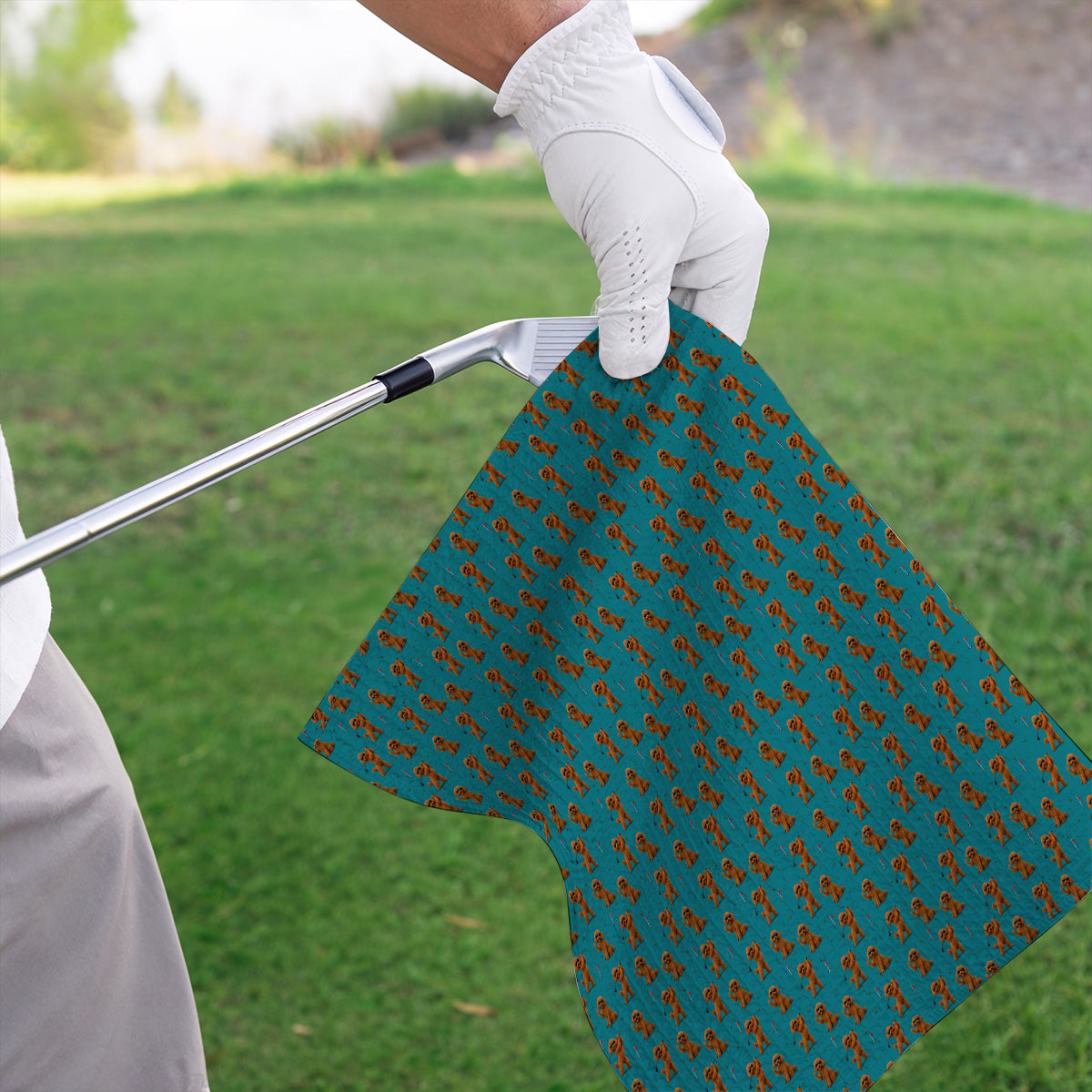 Funny Poodle Pattern Golf Towel, Cool Poodle Dog Golf Towels, Perfect Golf Gift For Golfer