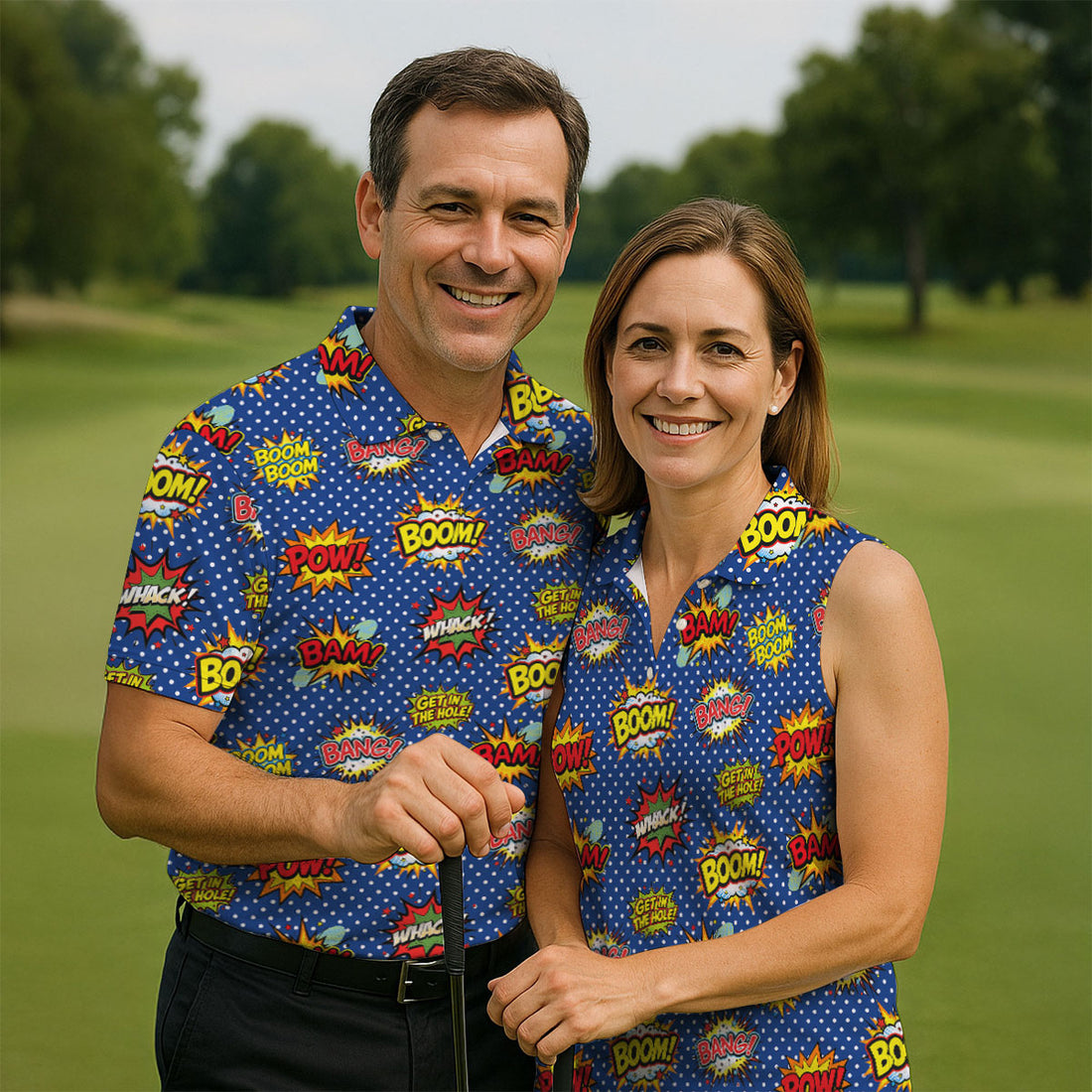 Funny Comic Pop Art Golf Shirt, Mens Golf Shirts, Golf Apparel For Men