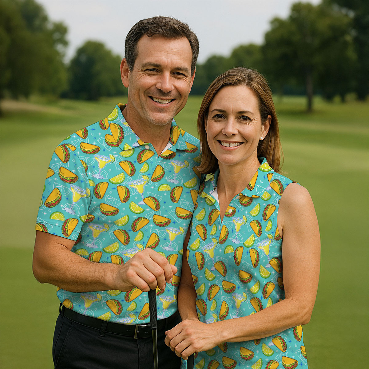 Cocktail Margarita Taco Men's Polo Shirt, Cinco De Mayo Celebration Fiesta Golf Shirt For Men