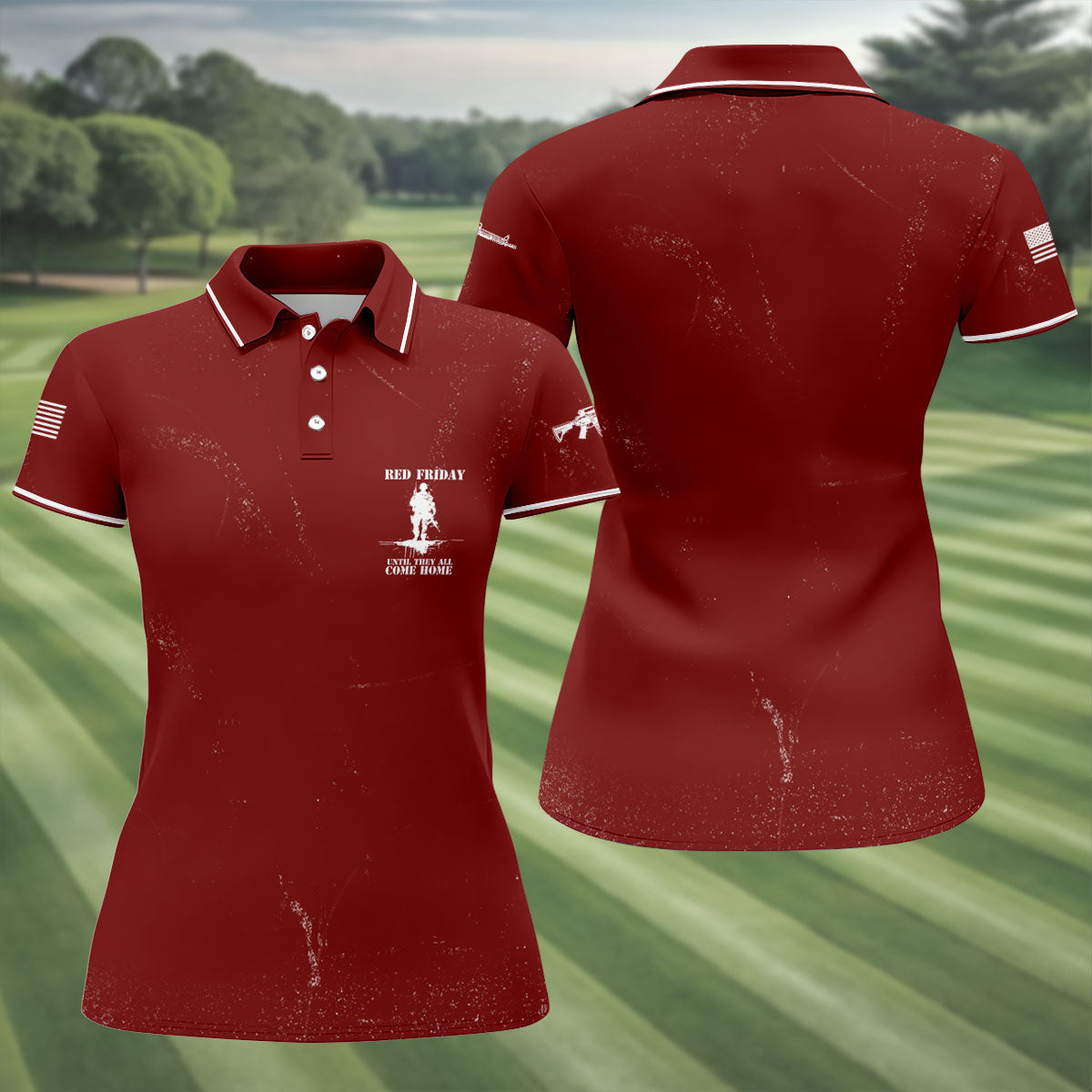 RED Friday Untill They All Come Home Red Golf Shirt, Veteran Memorial 250 Years Golf Shirt For Women