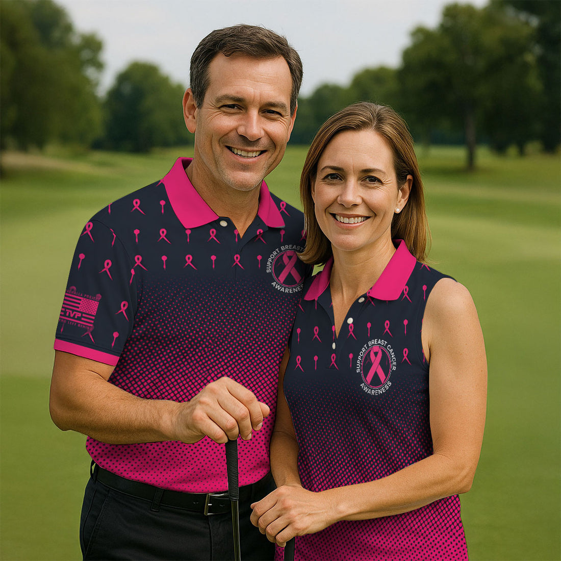 No One Should Fight Alone Breast Cancer Awareness Polo Shirt, Golf Shirts For Men