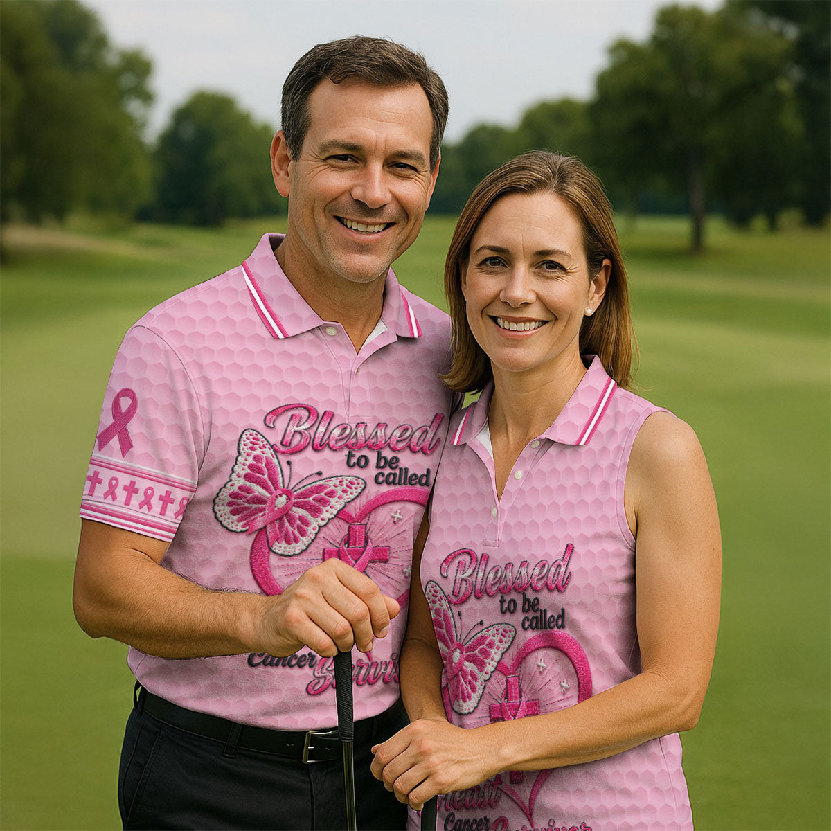 Blessed To Be Called Breast Cancer Survivor Shirt, Womens Golf Polo, Golf Shirts For Women