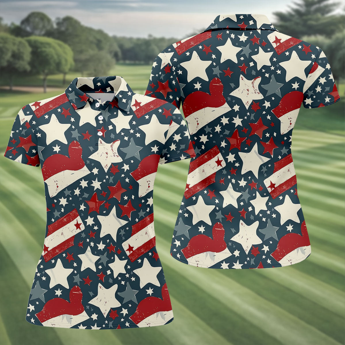Distressed Texas Flag Golf Shirt, 250 Years Patriotic 4th Of July Golf Shirt For Women
