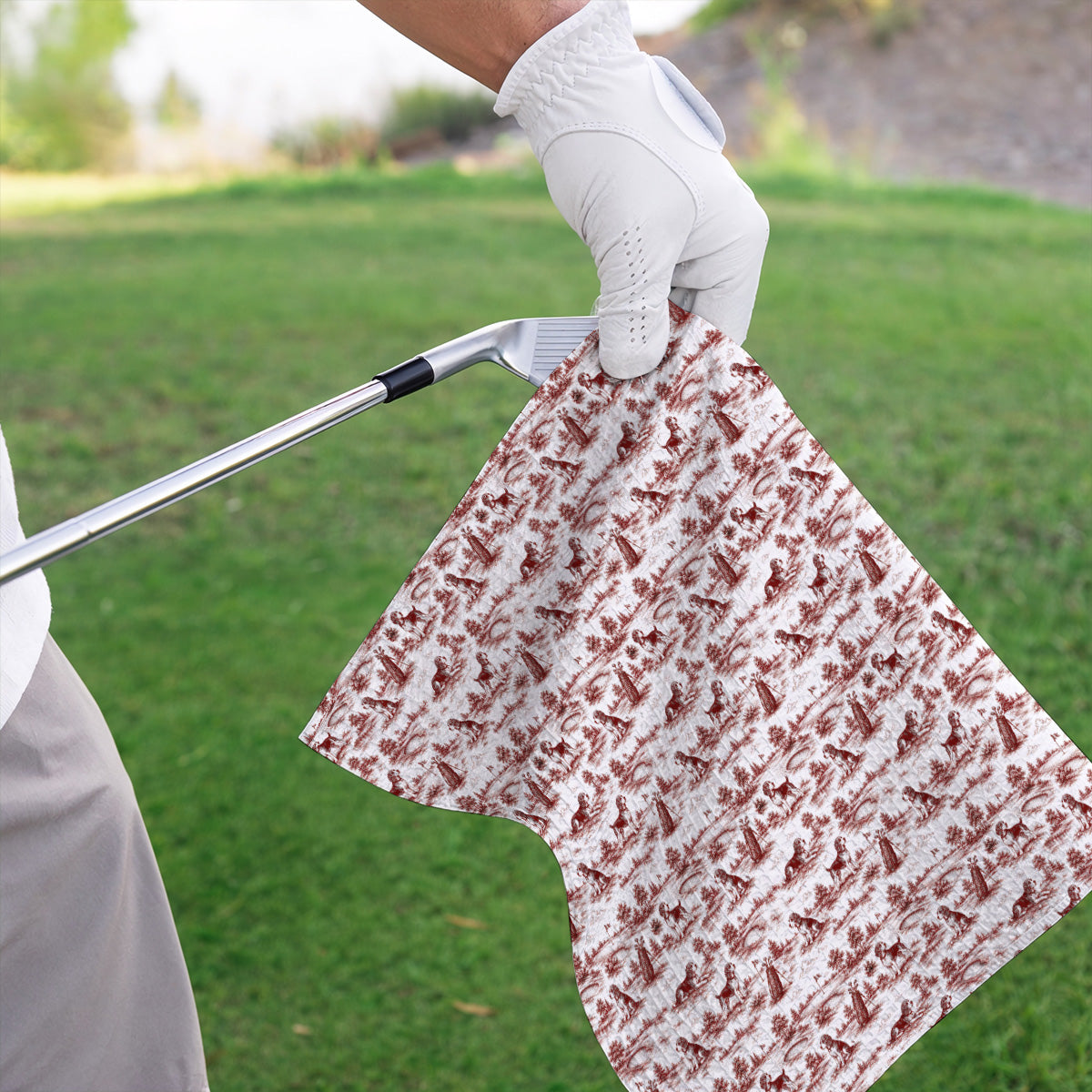 Beagle Toile De Jouy Golf Towel, Vintage Dog Pattern Golf Towels, Beagle Lover Golf Gift