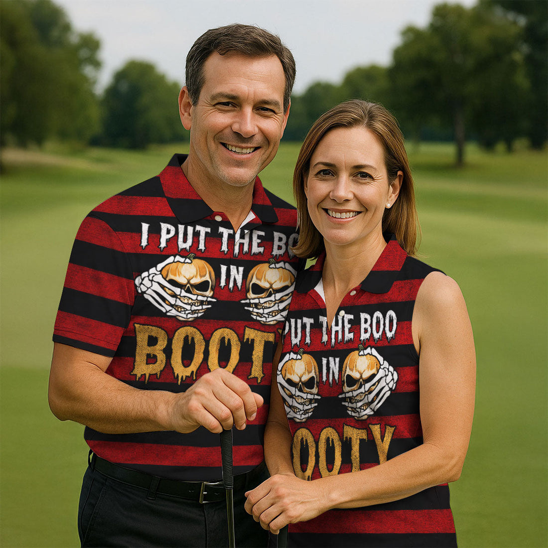 I Put The Boo In Booty Halloween Golf Polo Shirt, Men's Golf Shirt, Hawaiian Golf Shirt