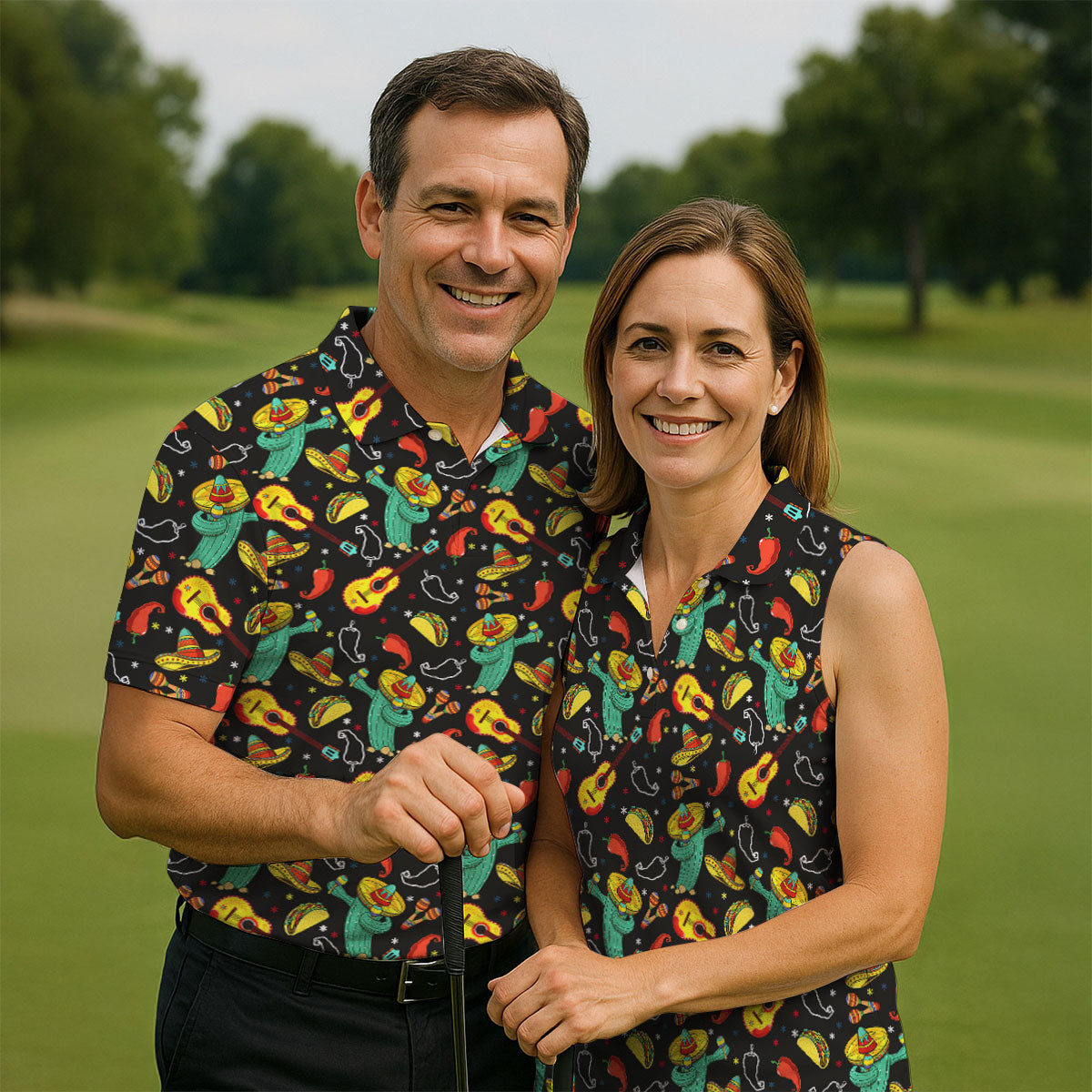 Funny Cactus Mexican Culture Traditions Ladies Golf Tops, Cinco De Mayo Celebration Golf Shirt For Women