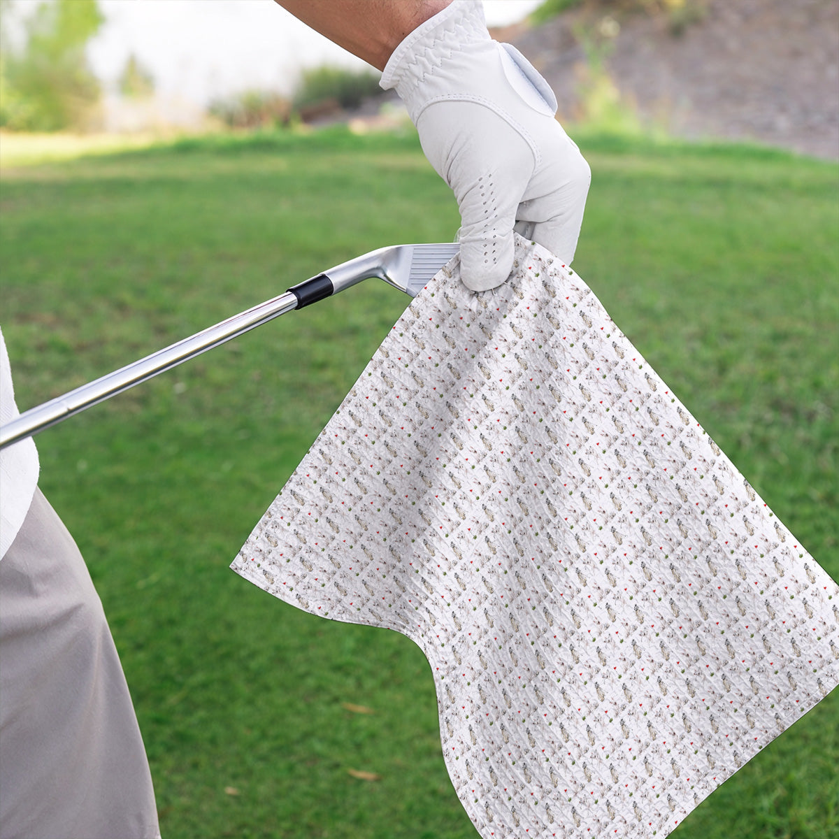 Bull Terrier Golf Towels, Bull Terrier Pattern Golf Towel, Funny Dog Dad Gift