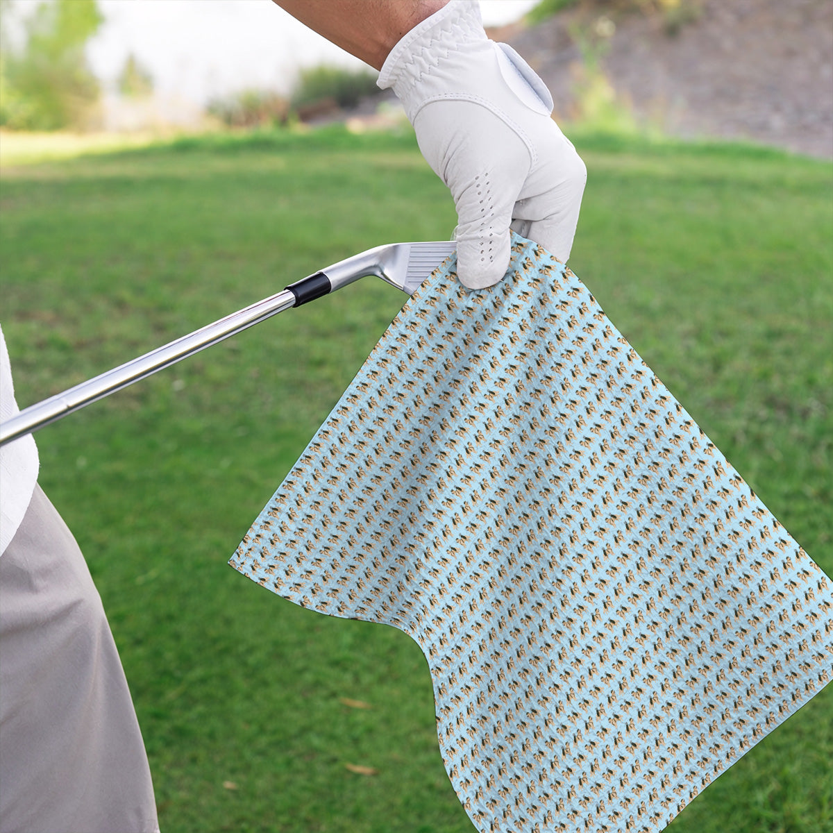 Golden Retriever Golf Towel, Funny Pattern Golf Towels, Golden Retriever Dad Gift