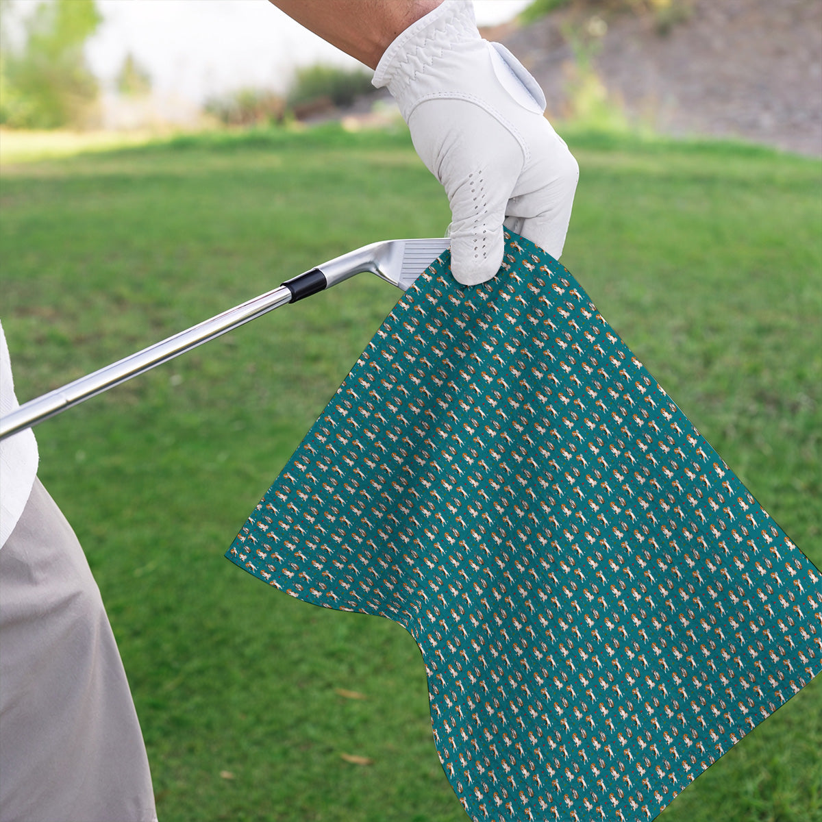 Beagle Golf Pattern Golf Towel, Hunting Dog Golf Towels, Funny Golf Gift For Golfer