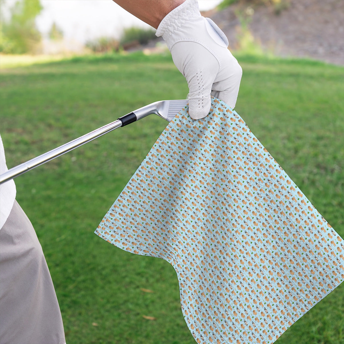 Toy Poodle Pattern Golf Towel, Funny Poodle Golf Towels, Golf Gift For Dog Lover