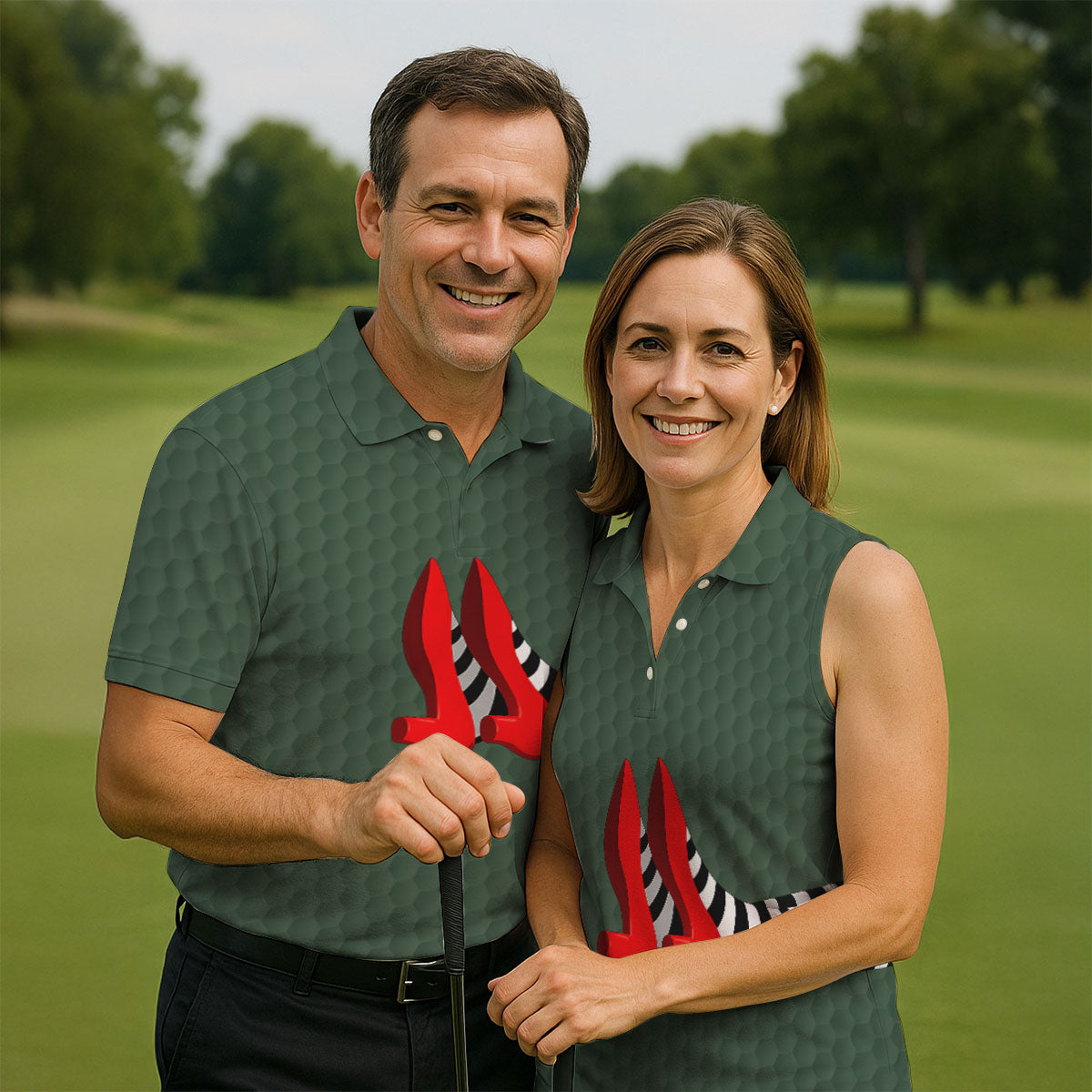 Halloween Witch Legs Golf Polo Shirt, Golf Polo Shirts For Men, Printed Golf Shirts
