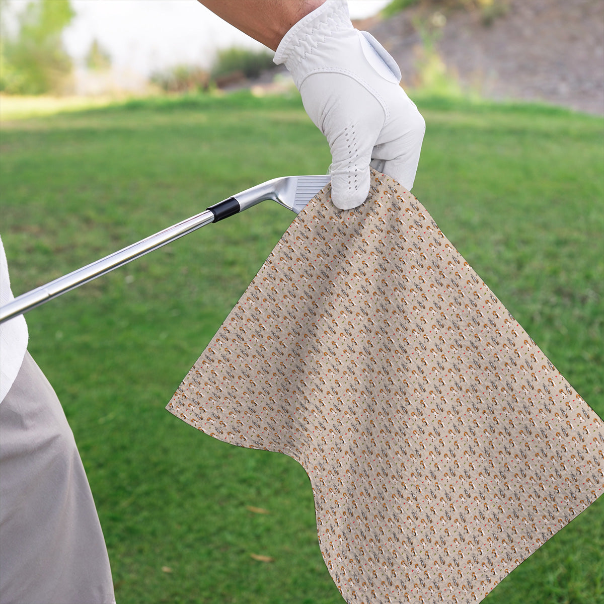 Beagle Golf Pattern Golf Towel, Hunting Dog Golf Towels, Funny Golf Gift For Golfer