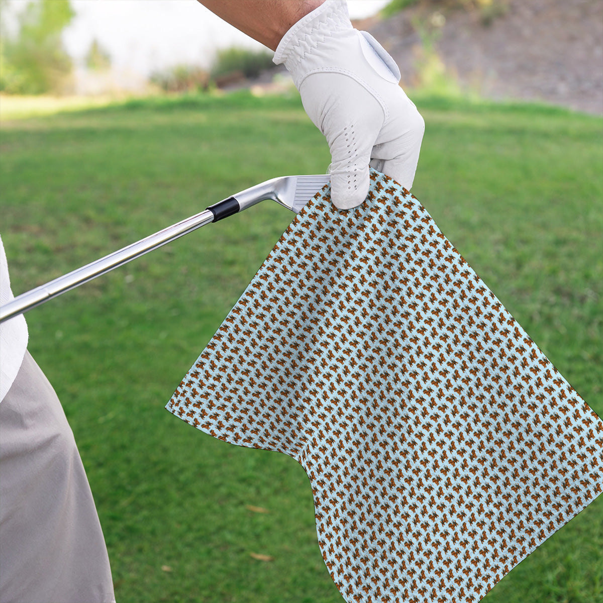 Funny Dog Pattern Golf Towel, Poodle Golf Towels, Golf Gift For Golfer