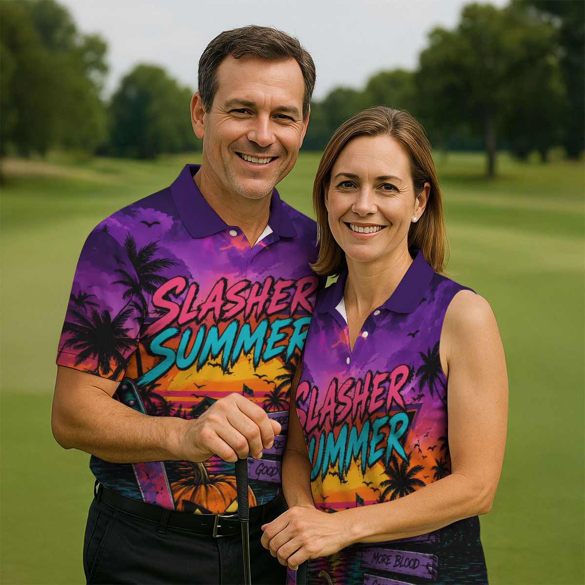 Slasher Summer Halloween Golf Shirt, Printed Golf Shirts, Hawaiian Golf Shirt