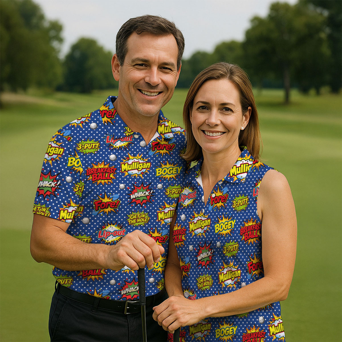 Funny Comic Pop Art Golf Shirt, Hawaiian Golf Shirt, Golf Shirts For Men