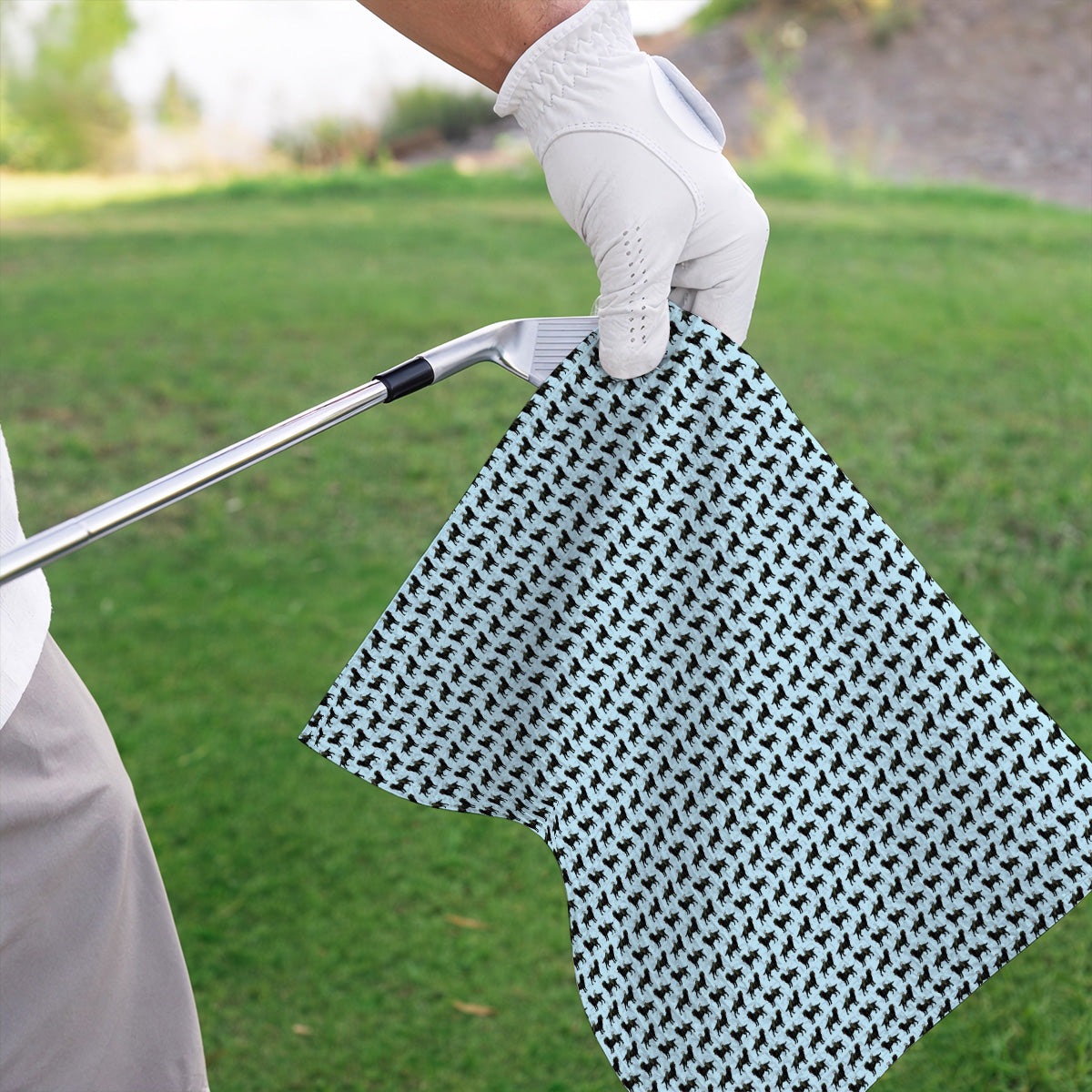 Black Lab Pattern Golf Towels, Crazy Labrador Golf Towel, Golf Gift For Golfer