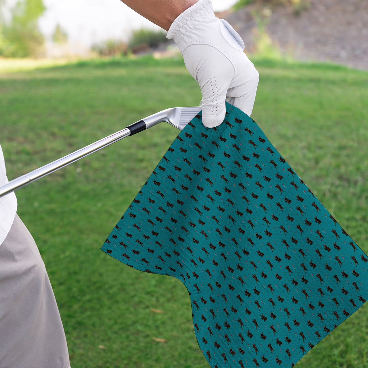 Frenchie Golf Towel, French Bulldog Pattern Towels, Funny Golf Gift For Golfer