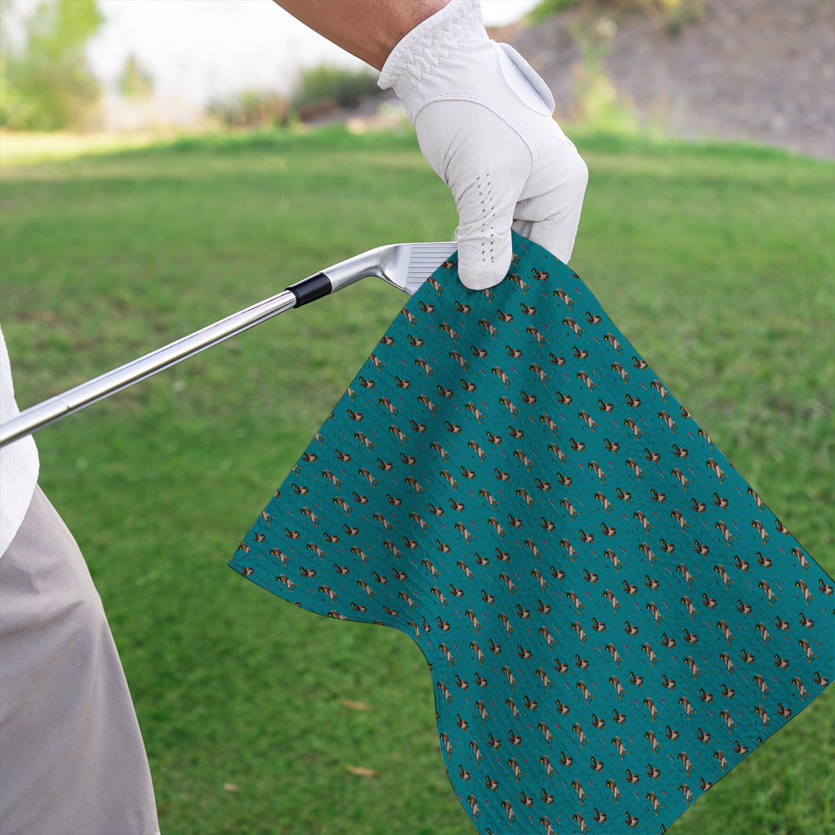 Funny Mallard Duck Golf Towel, Waterfowl Golf Pattern Towels, Gift For Duck Hunting & Golf Lovers