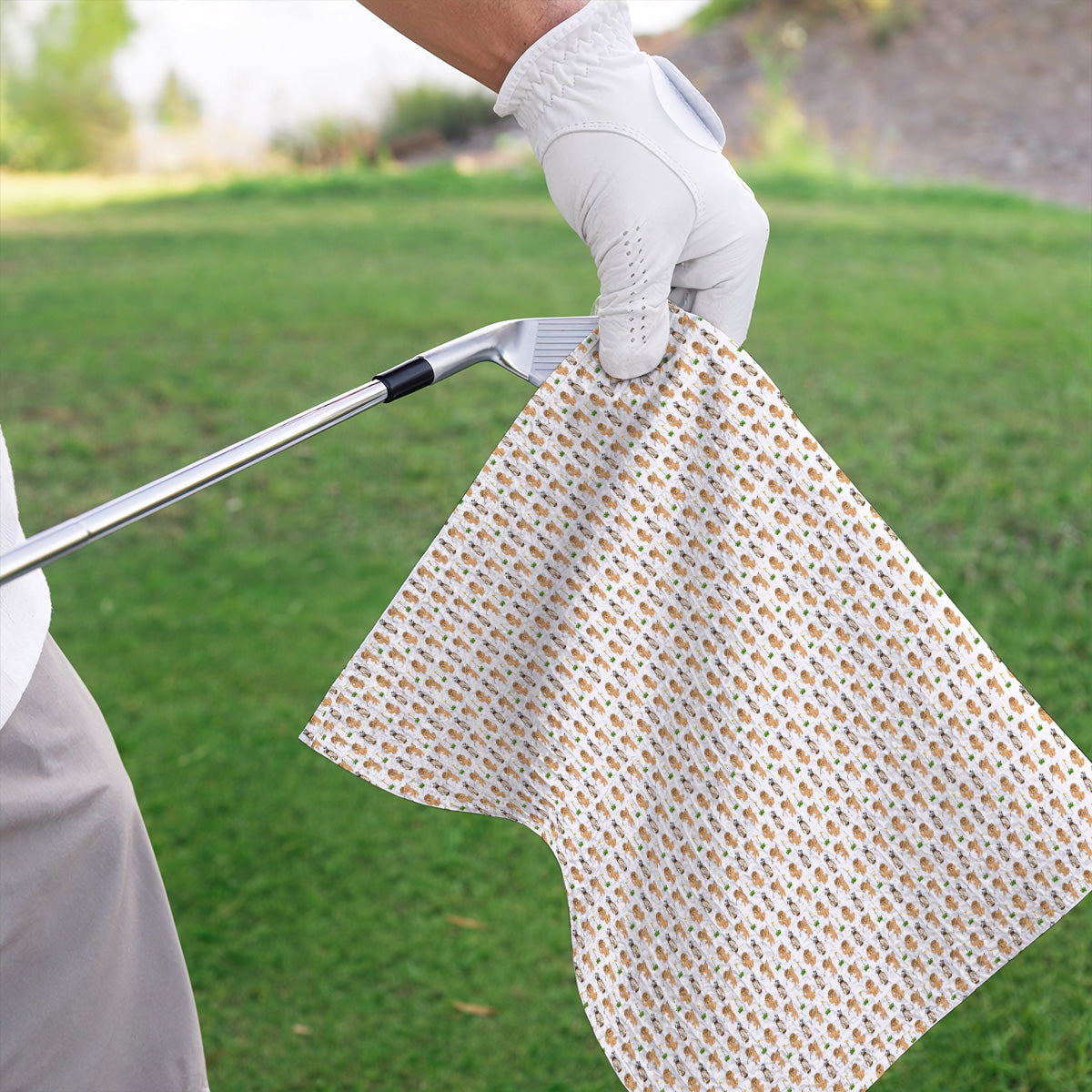 Toy Poodle Pattern Golf Towel, Funny Poodle Golf Towels, Golf Gift For Dog Lover