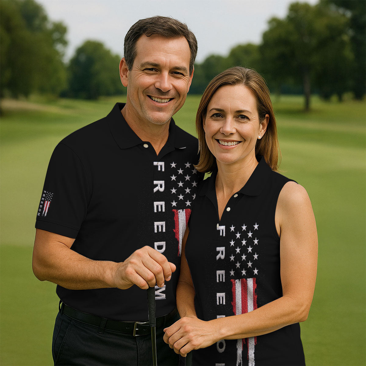Stars And Stripes Flag 250th Anniversary Golf Shirt, Patriotic 4th Of July Golf Shirts For Men