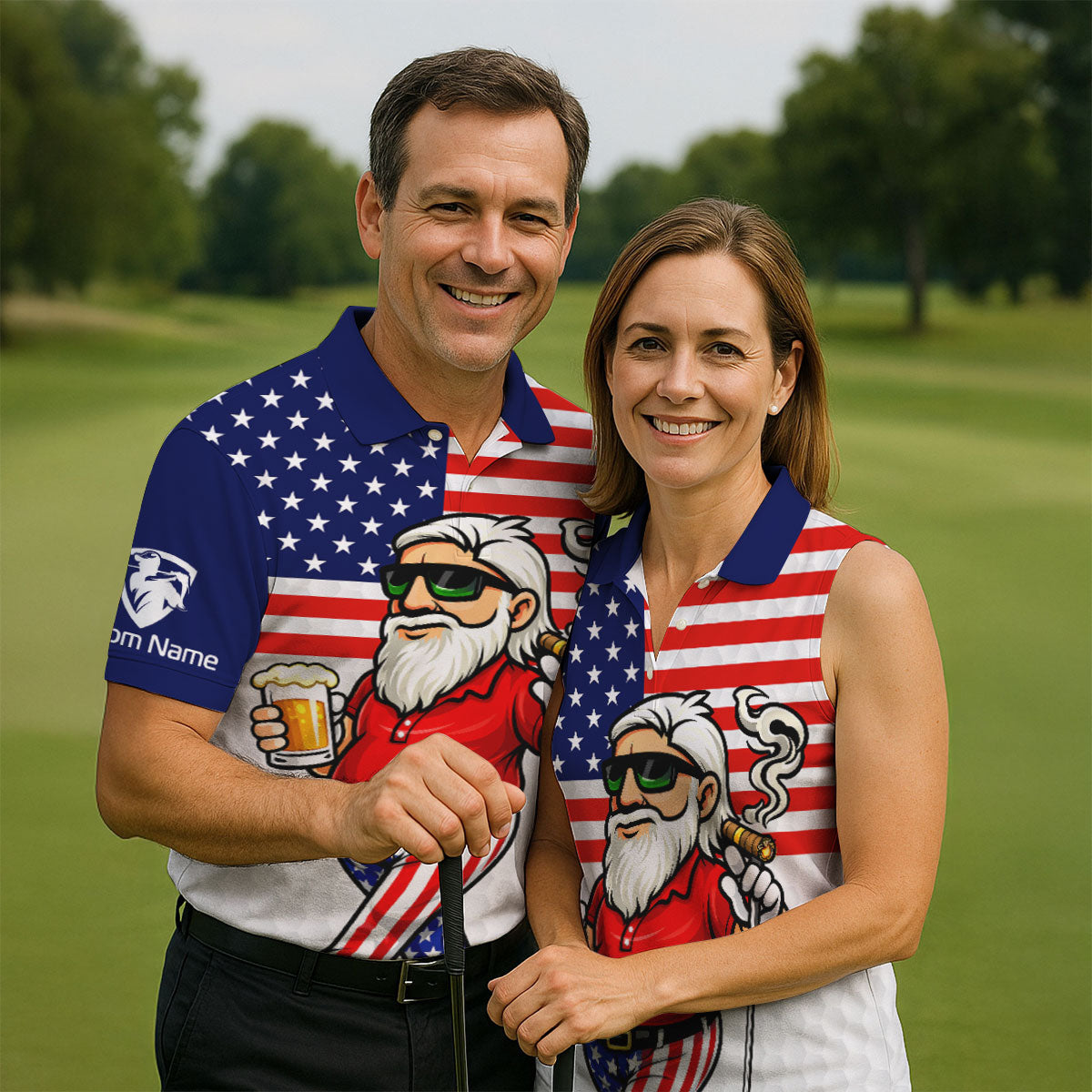My Drinking Team Has A Golfing Problem Patriotic Man Golf And Beer 250 Years 4th Of July Golf Shirts For Men