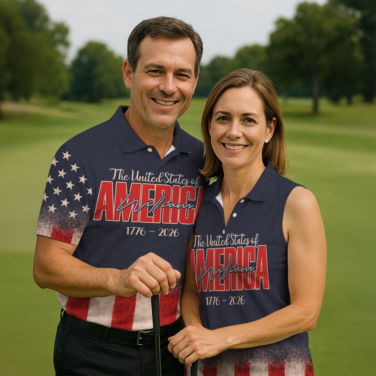 God Bless America Faith Cross Bald Eagle Patriotic Golf Shirt, 250 Years Golf Shirt For Women