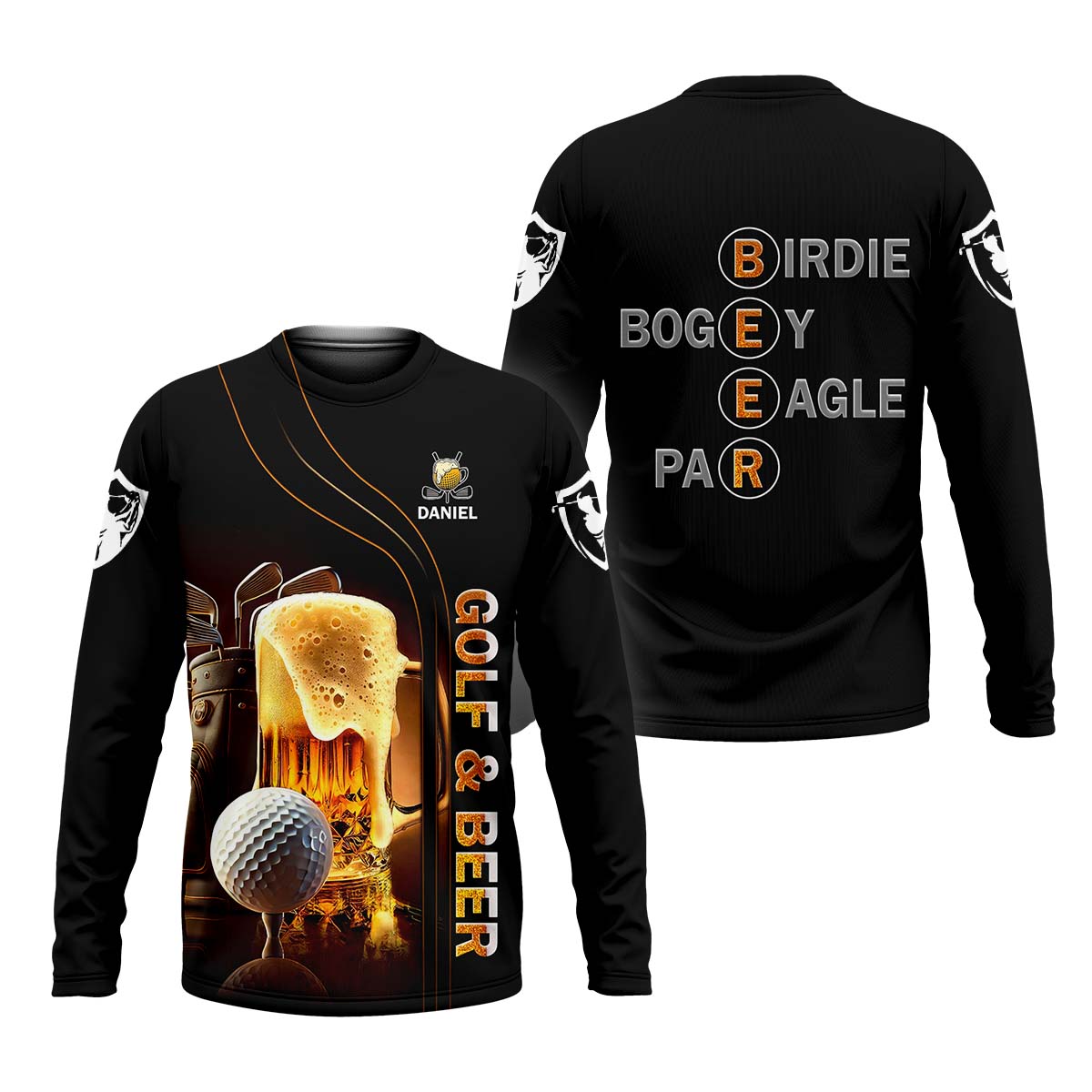 Golf And Beer Custom Men's Funny Graphic Golf Polo Shirt, Christmas Golf Gift, Gift For Golfer