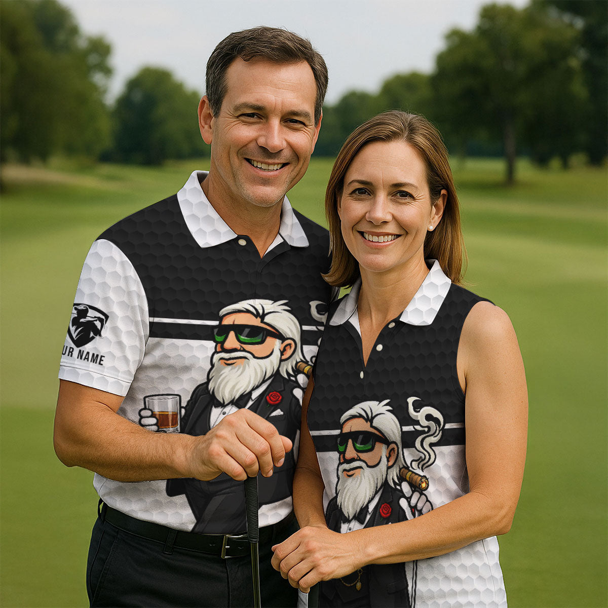 The Golf Father Golf Man Golf Ball Pattern Funny Golf Shirts, Father's Day Golf Shirt, Golf Gift For Dad