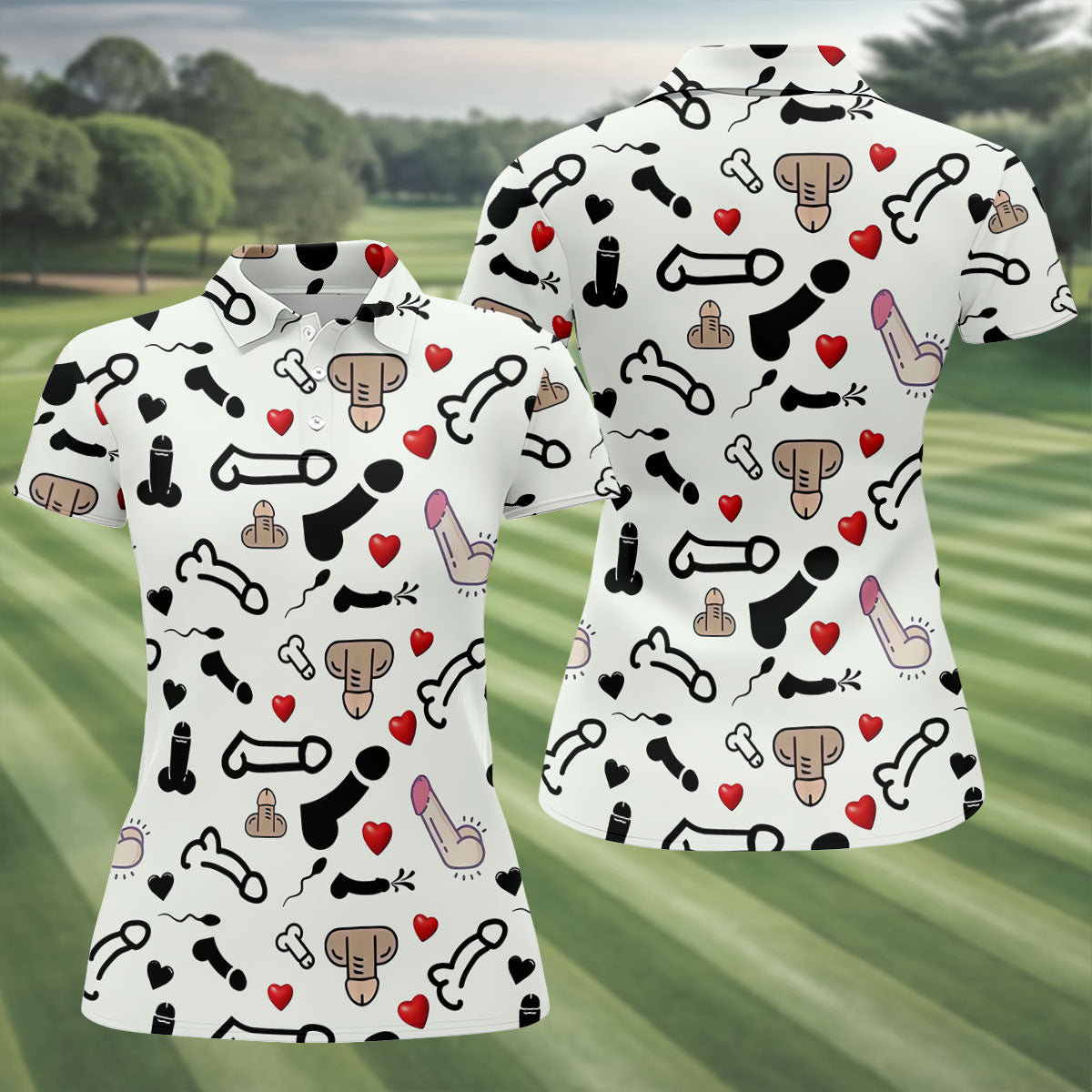Adult Humor LGBT Pride Fun Women's Golf Shirts, Gay Pride Month Celebrate Golf Shirt For Women