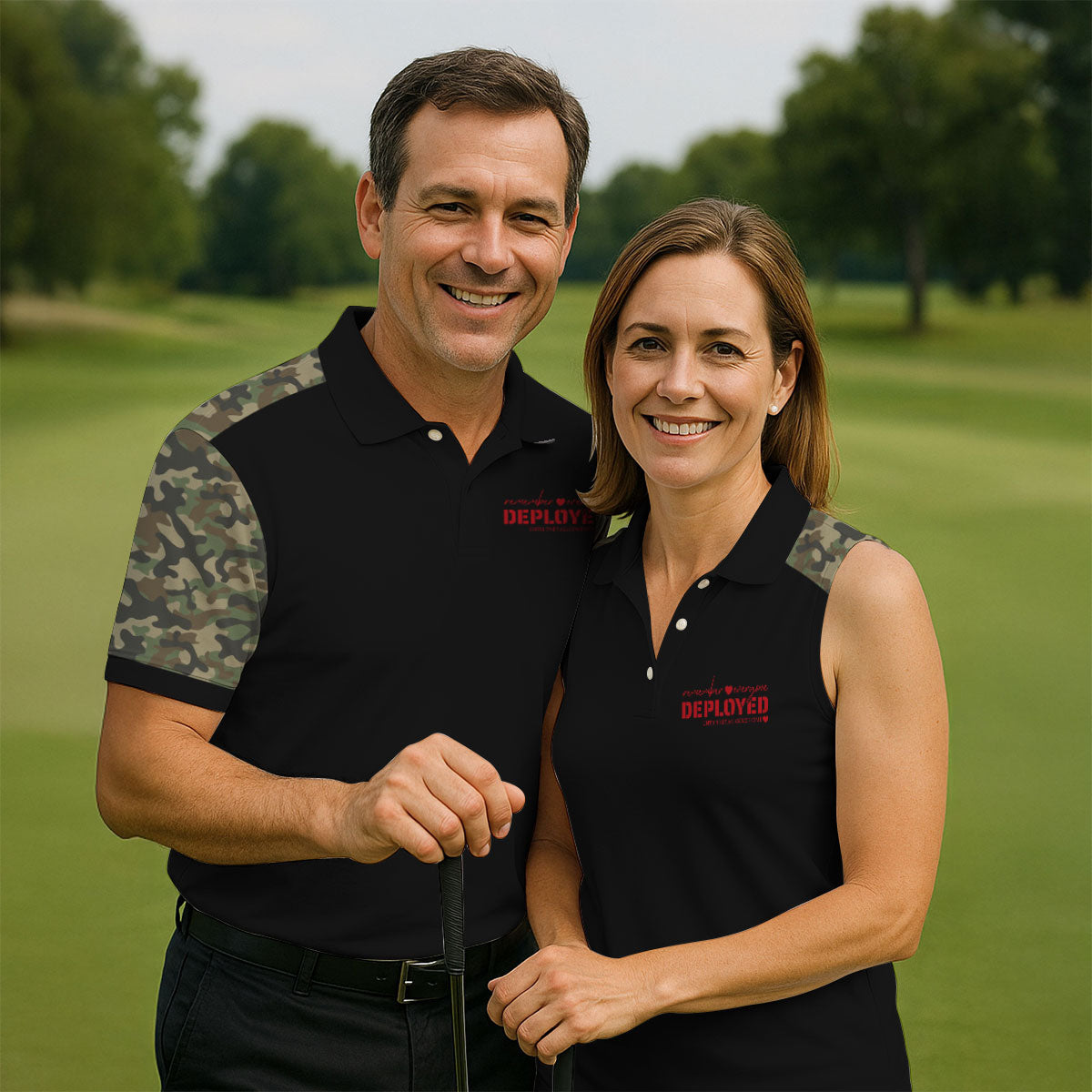 Remember Everyone Deployed Camo Black Patriotic 4th Of July Golf Shirt, 250th Anniversary Golf Shirts For Men