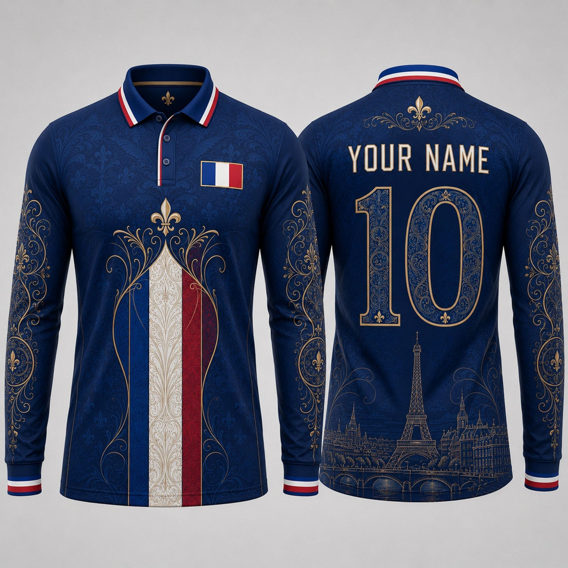 French Fleur De Lis Fooball Shirt, Football France Team V-Neck For Men, Father's Day Presents