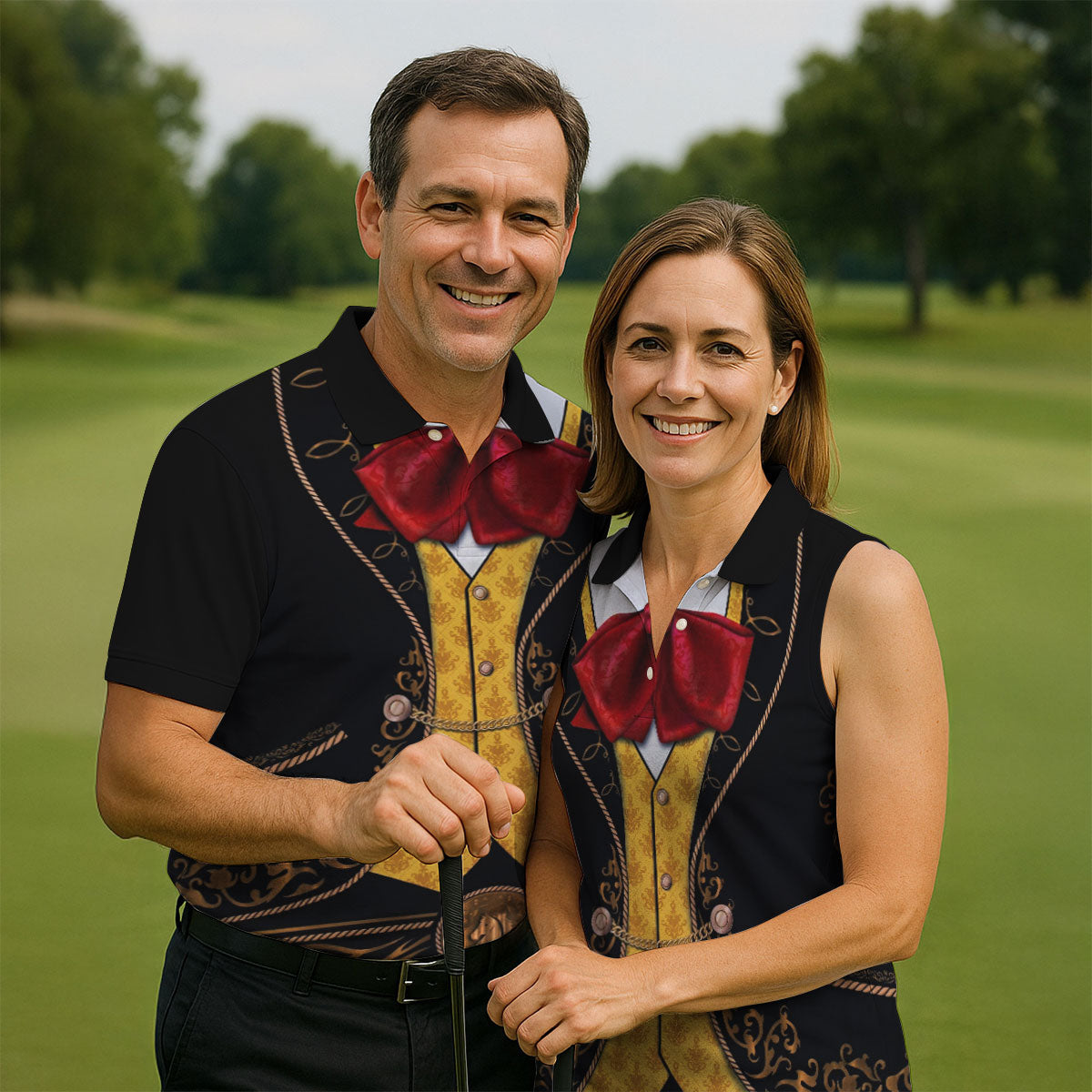 Mexican Fiesta Theme Funny Costume Golf Tops For Men, Cinco De Mayo Celebration Golf Shirts For Men