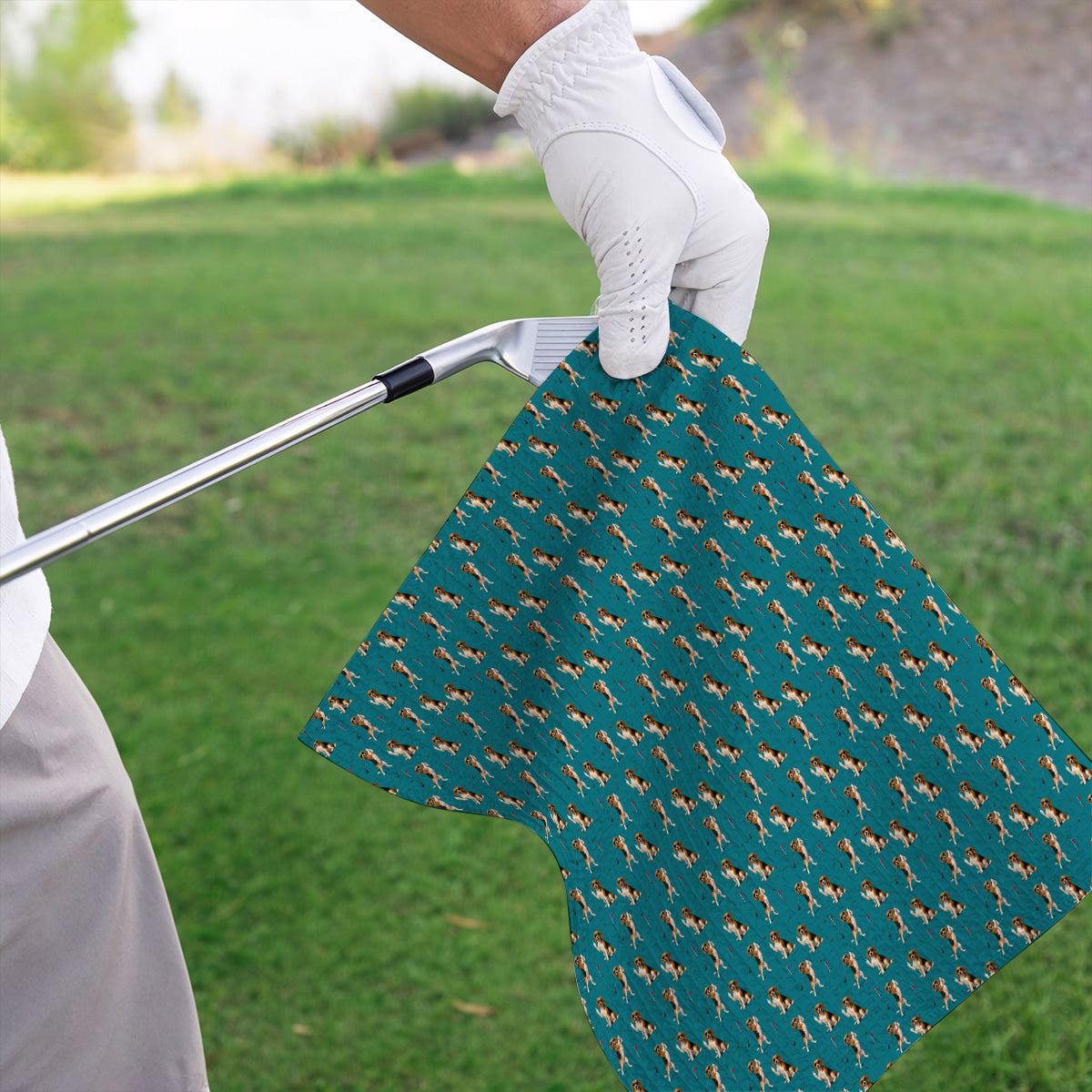 Beagle Pattern Golf Towels, Funny Beagle Golf Towel, Dog Lover Gift For Golfer