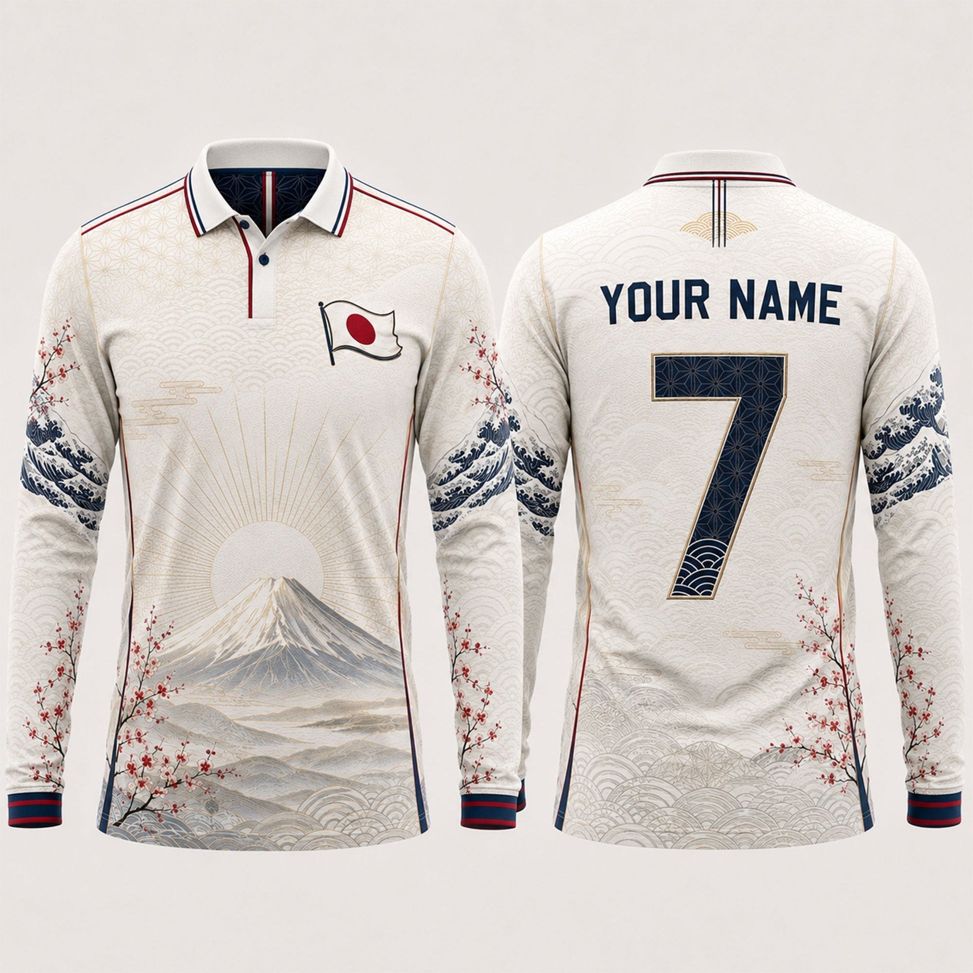 Japanesse Symbol Fooball Shirt, Japan Team V-Neck For Men Football Lover, Soccer Fan Father's Day Presents