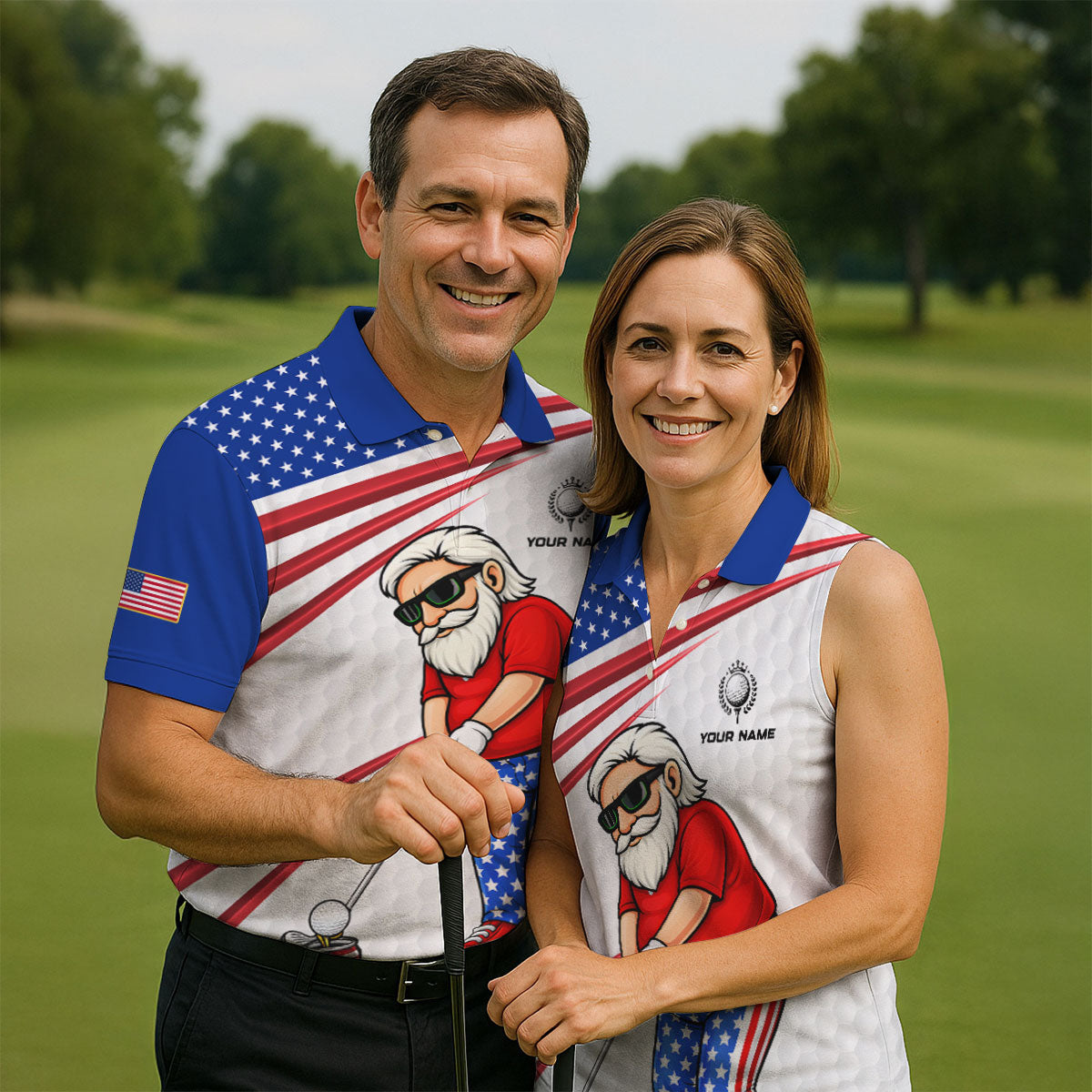 Stop Looking At My Putt Golf Ball Pattern 250 Years Patriotic 4th Of July Golf Shirts For Men