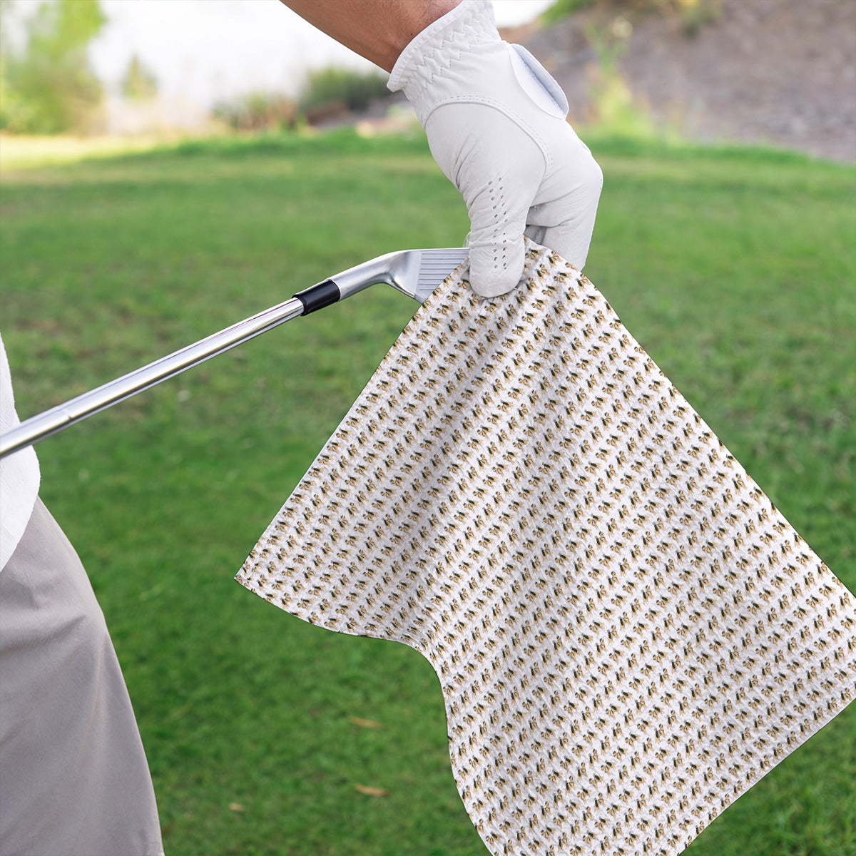 Golden Retriever Golf Towel, Funny Pattern Golf Towels, Golden Retriever Dad Gift