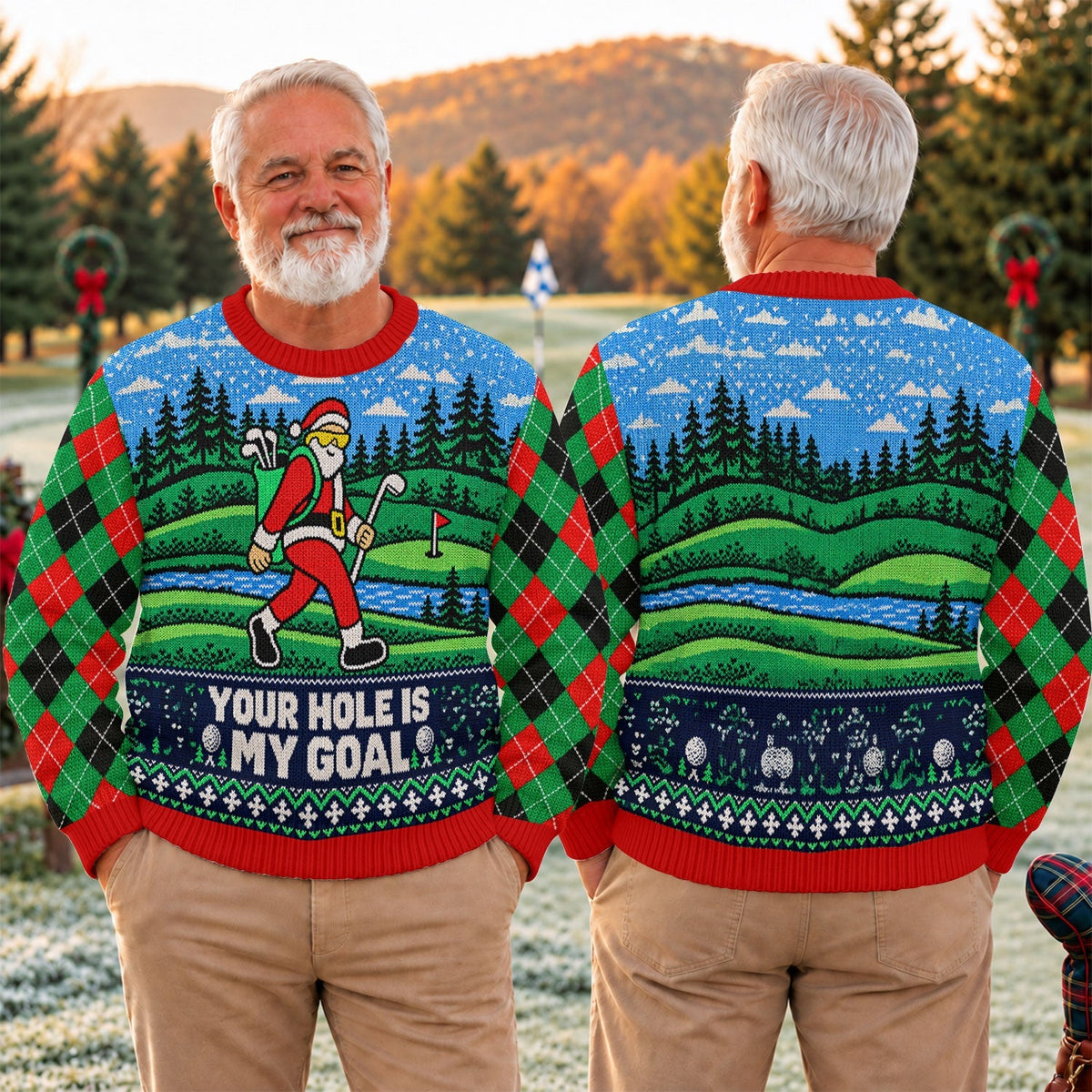Your Hole Is My Goal Ugly Christmas Sweater, Ugly Sweater Party, Golf Lover Gifts