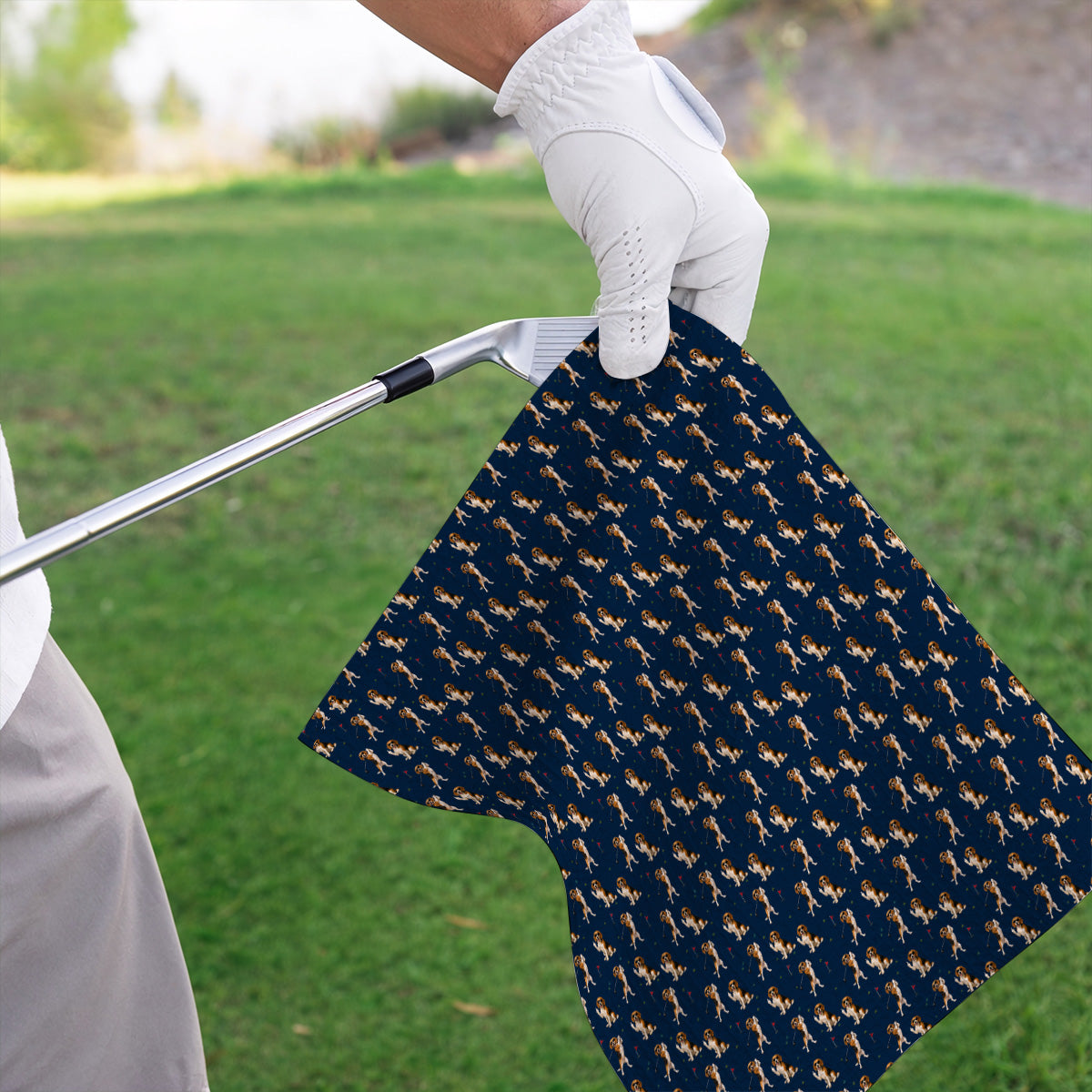 Beagle Pattern Golf Towels, Funny Beagle Golf Towel, Dog Lover Gift For Golfer