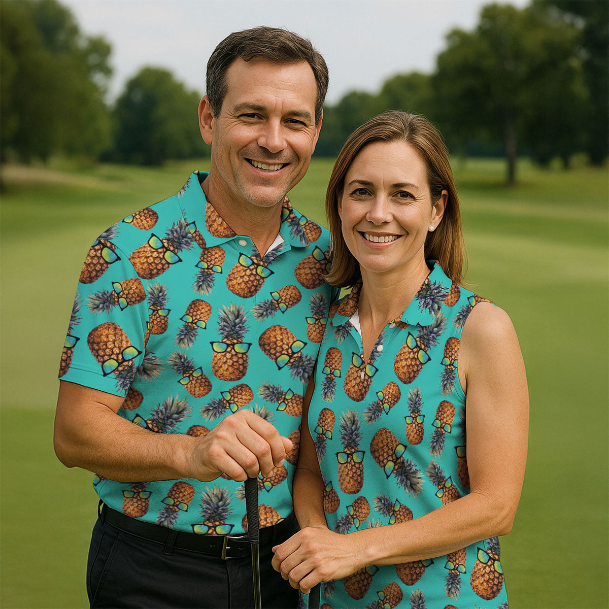 Cool Pineapple Tropical Theme Hawaiian Golf Shirt, Golf Shirt For Women, Golfing Apparel