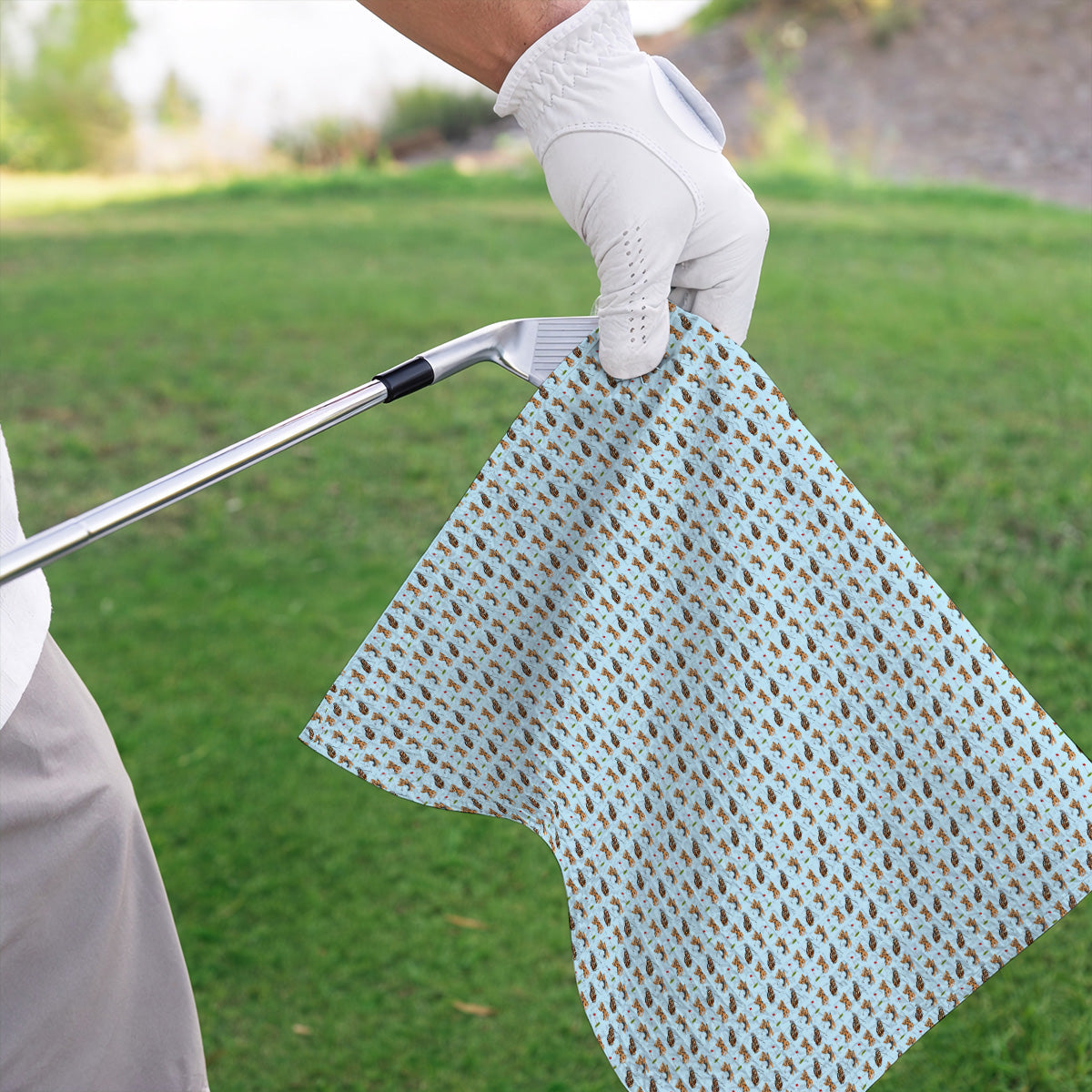 Yorkshire Terrier Golf Towel, Cute Yorkie Pattern Golf Towels, Gift for Golf Lovers