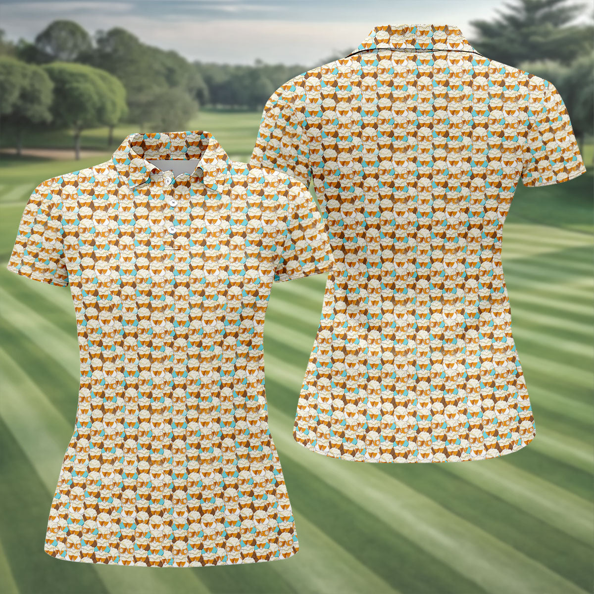 Funny Beer Mug Bikini Pattern Golf Polo Shirt, Women’s Golf Polo, Golf Shirts For Women