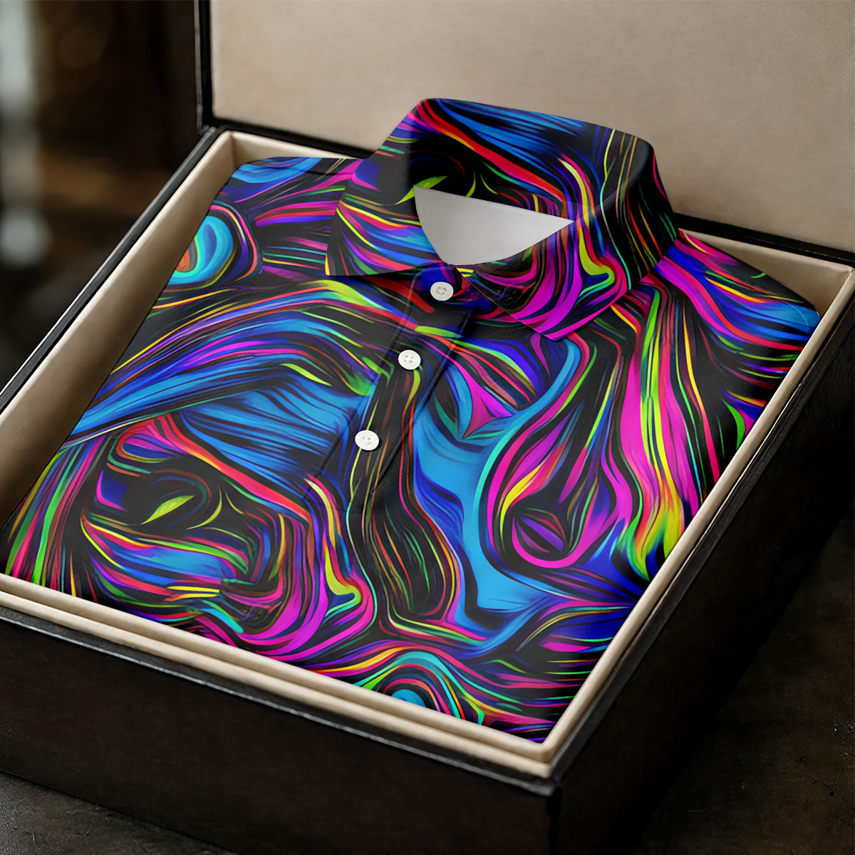 Vibrant Neon Liquid Marble Abstract Golf Shirt, Women’s Golf Tops, Women’s Golf Apparel