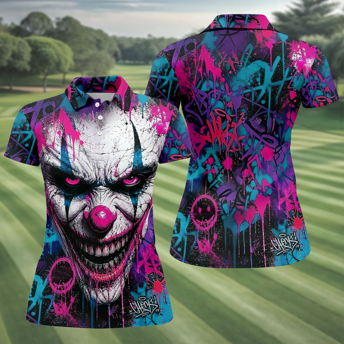 Halloween Horror Character Golf Shirt, Women's Golf Apparel, Ladies Golf Top