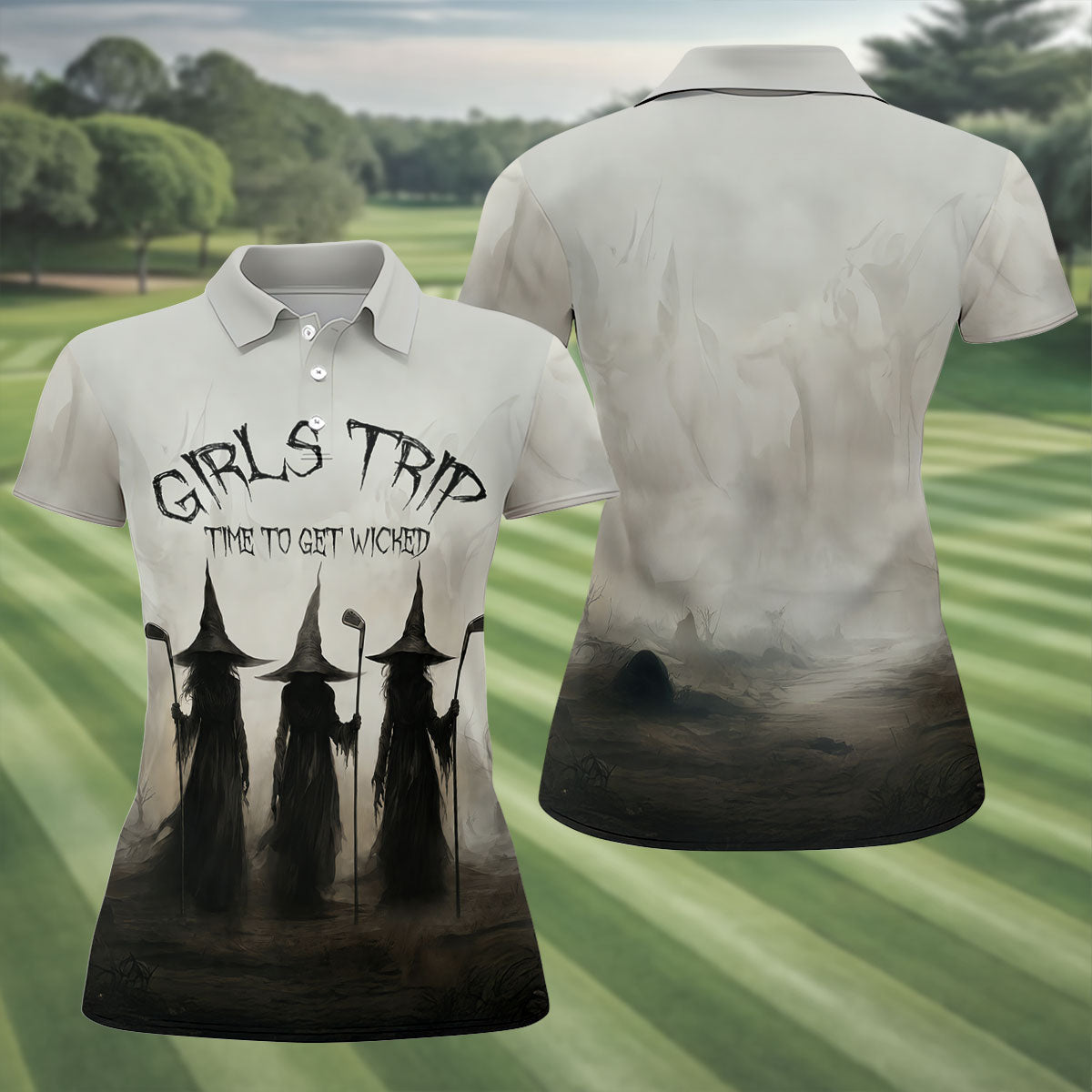 Girls Trip Time To Get Wicked Golf Polo Shirt, Ladies Golf Tops, Golf Shirts For Women