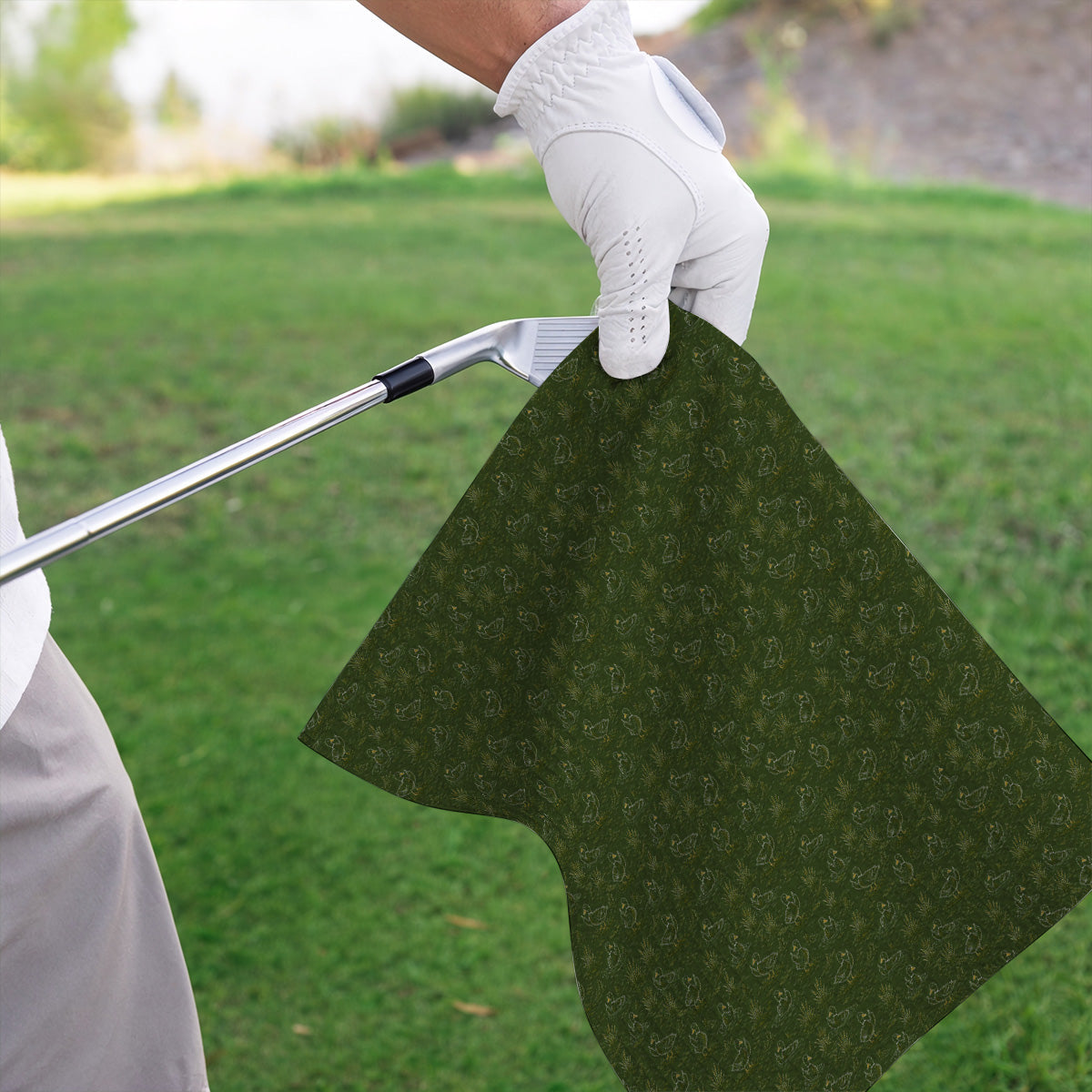 Funny Duck Hunting Golf Towel, Vintage Waterfowl Pattern Golf Towels, Golf Gift For Golfer
