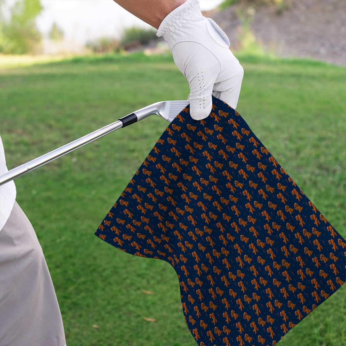 Funny Poodle Pattern Golf Towel, Cool Poodle Dog Golf Towels, Perfect Golf Gift For Golfer