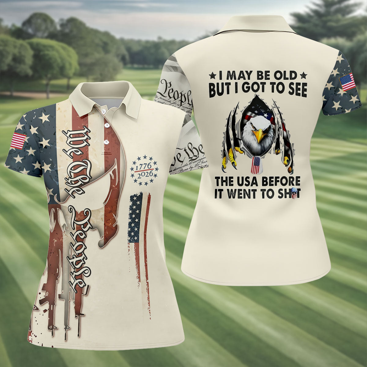 Funny Old USA Before It Went To Sh*t Golf Polo Shirt, Women’s Golf Polo, Ladies Golf Shirts