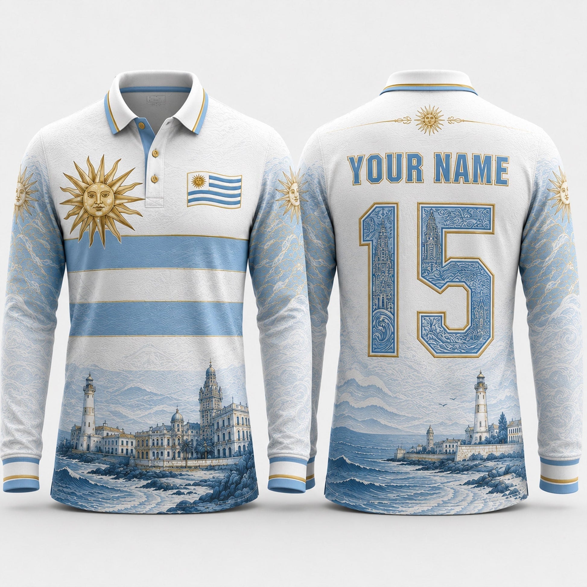 Sol de Mayo Fooball Shirt, Uruguay Flag V-Neck For Men Football Lover, Football Gifts