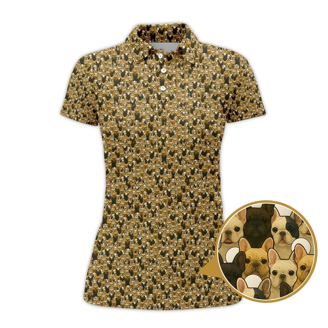 French Bulldog Golf Shirt, Funny Dog Golf Shirt For Men, Pattern Golf Shirt For Golfers